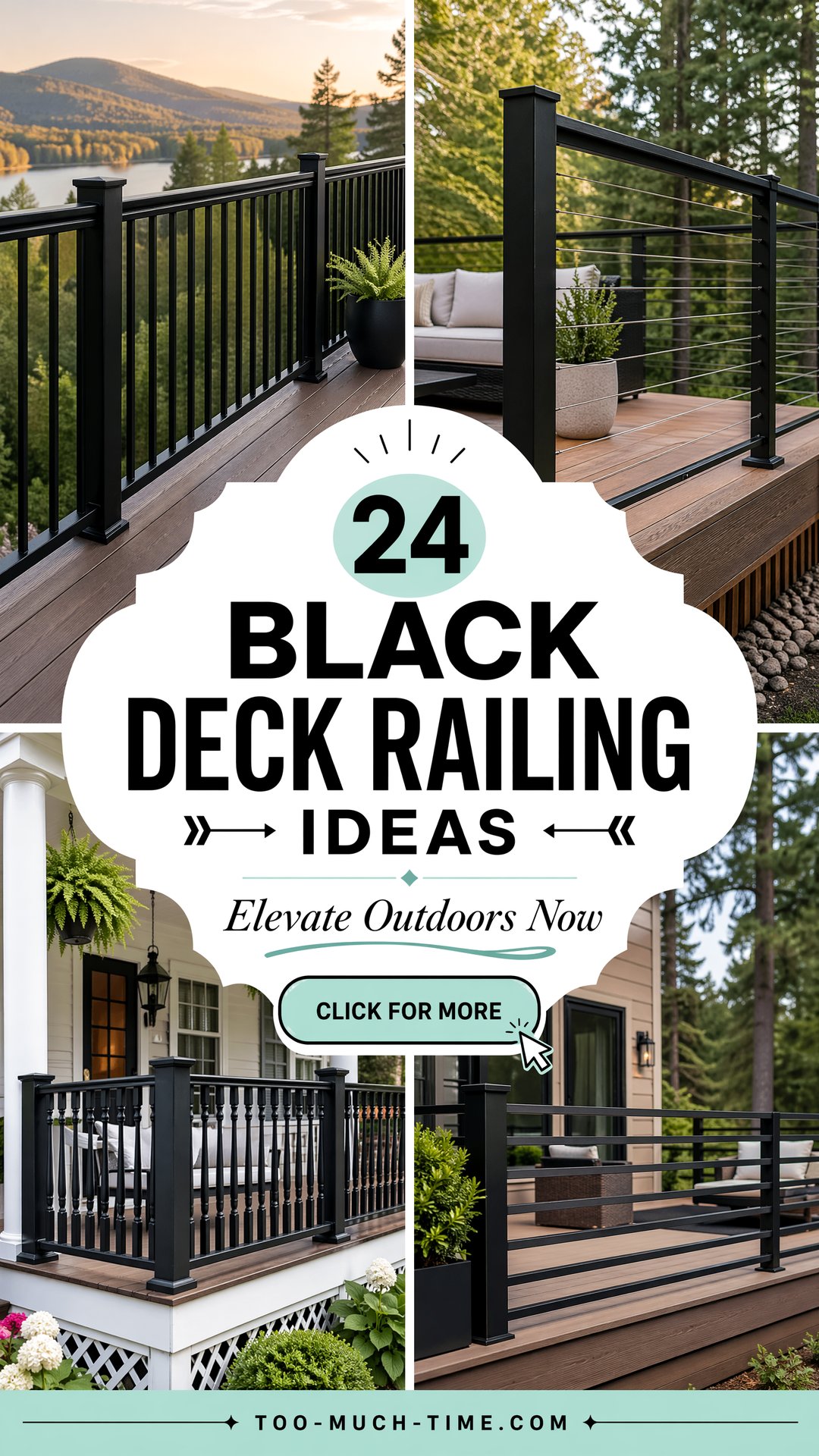 24 Black Deck Railing Ideas to Elevate Outdoor Spaces - 24 Black Deck Railing Ideas to Elevate Outdoor Spaces