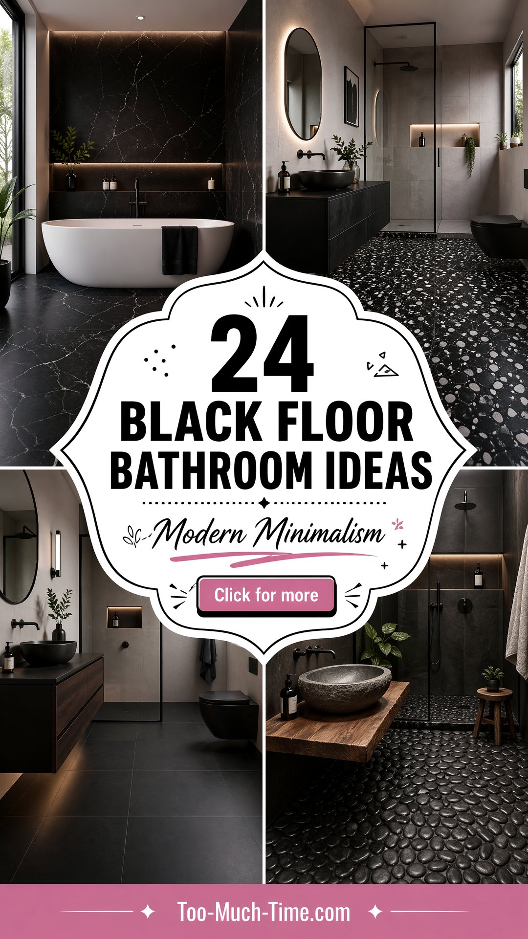 24 Black Floor Bathroom Ideas for Modern Minimalism - 24 Black Floor Bathroom Ideas for Modern Minimalism