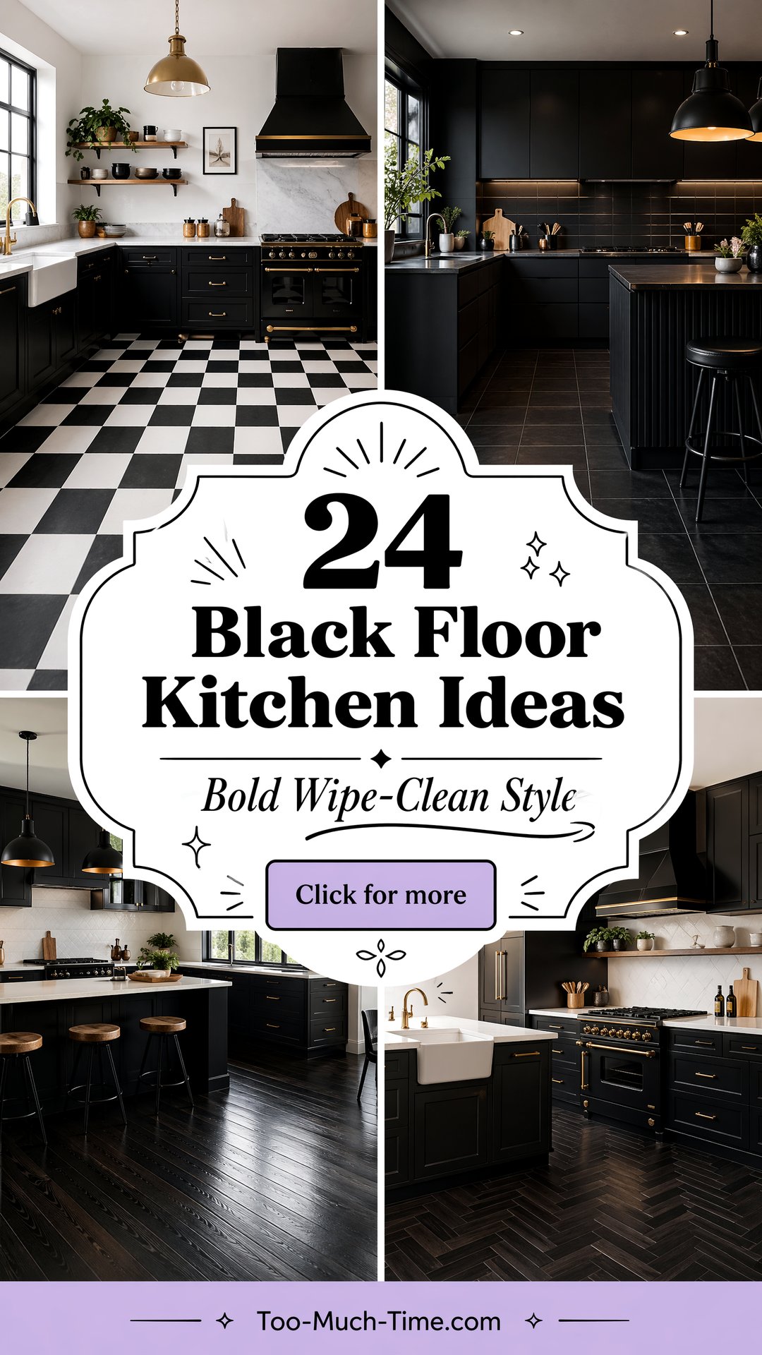 24 Black Floor Kitchen Ideas for Bold Wipe-clean Style - 24 Black Floor Kitchen Ideas for Bold, Wipe-clean Style