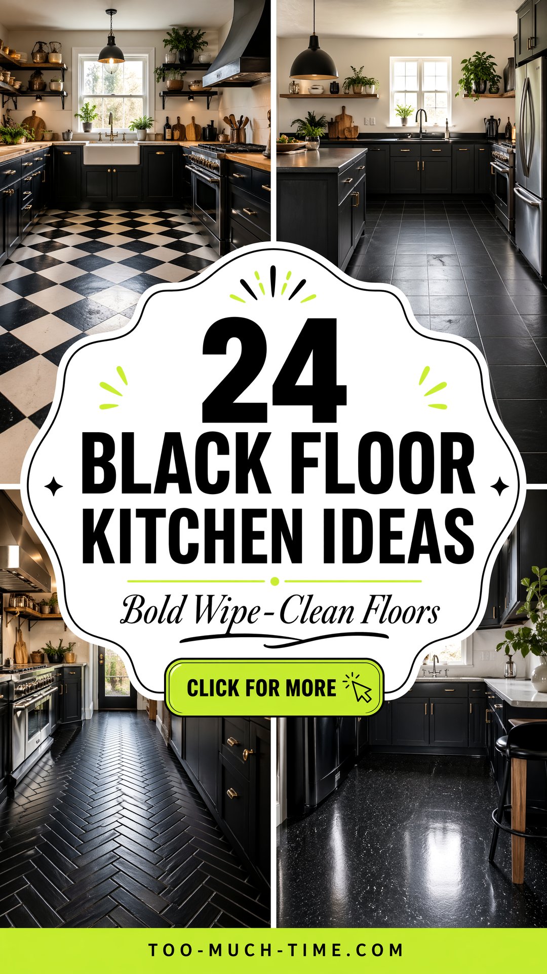 24 Black Floor Kitchen Ideas for Bold Wipe-clean Style - 24 Black Floor Kitchen Ideas for Bold, Wipe-clean Style
