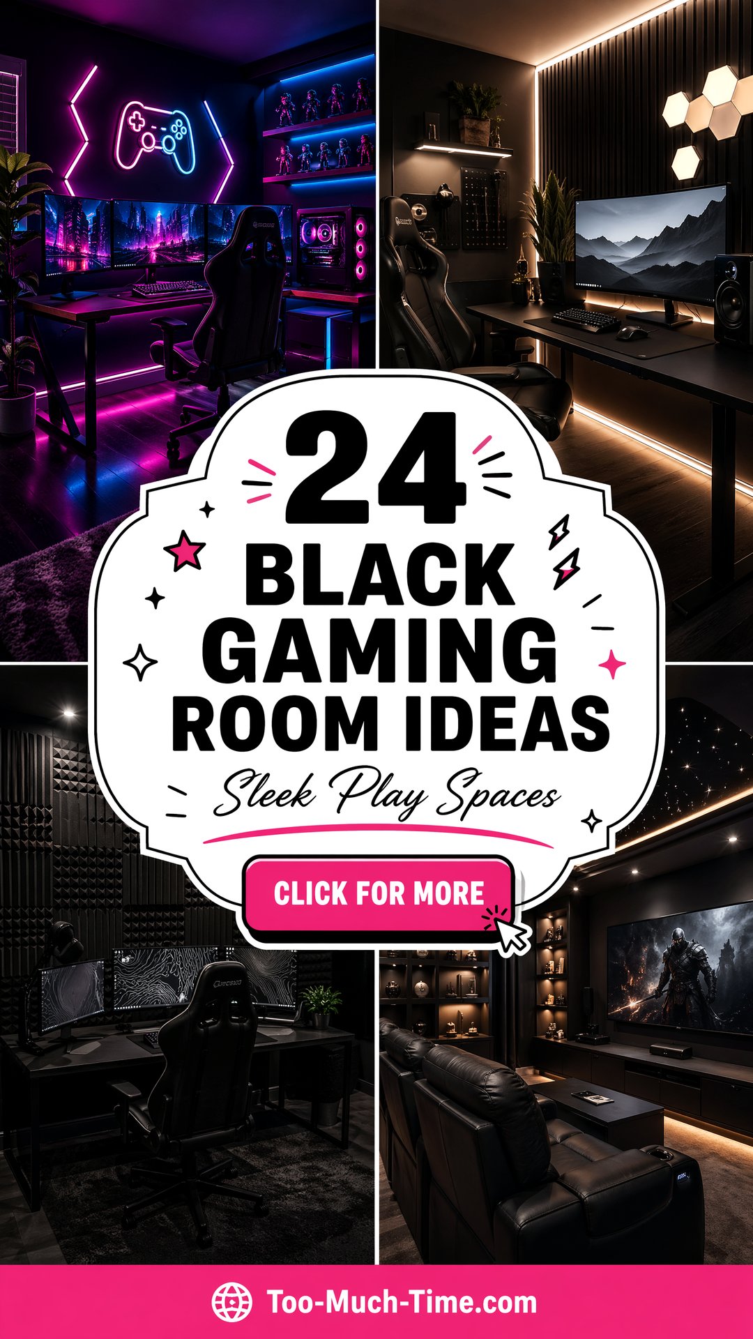 24 Black Gaming Room Ideas for a Sleek Play Space Today - 24 Black Gaming Room Ideas for a Sleek Play Space Today
