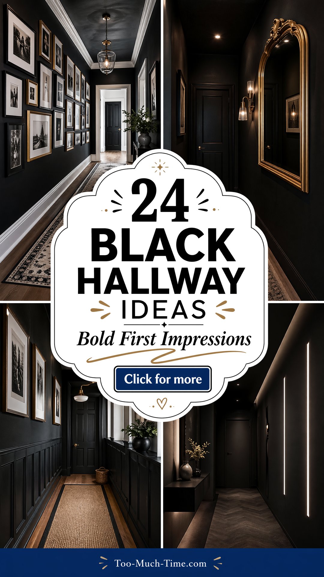 24 Black Hallway Ideas to Create Bold First Impressions - 24 Black Hallway Ideas to Create Bold First Impressions