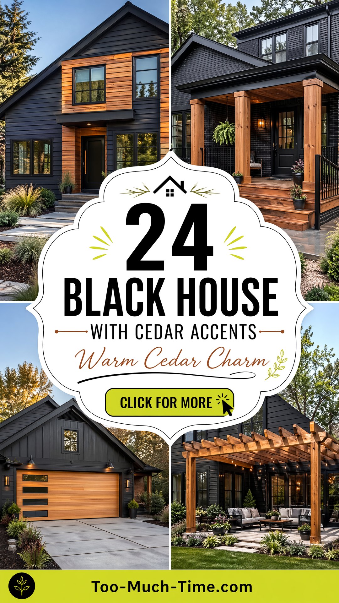 24 Black House with Cedar Accents for Warm Curb Appeal - 24 Black House with Cedar Accents for Warm Curb Appeal