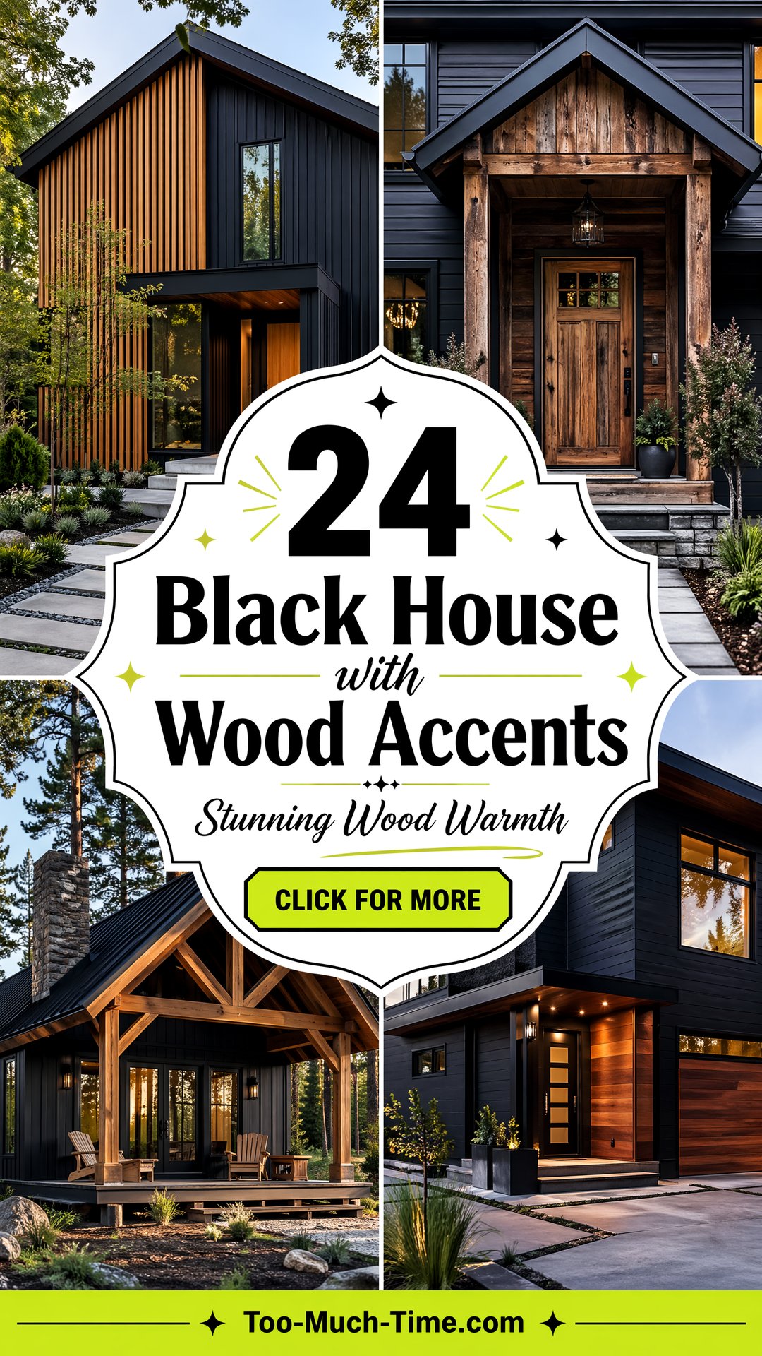 24 Black House with Wood Accents for Warm Curb Appeal - 24 Black House with Wood Accents for Warm Curb Appeal
