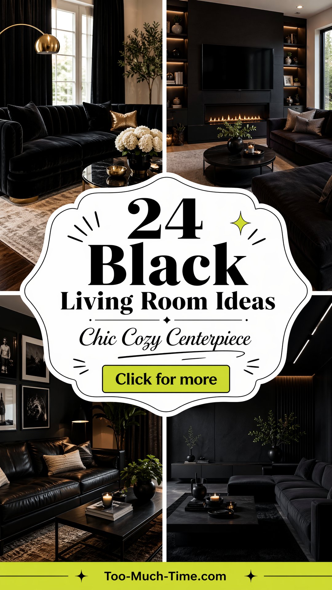 24 Black Living Room Ideas for a Chic Cozy Centerpiece - 24 Black Living Room Ideas for a Chic, Cozy Centerpiece
