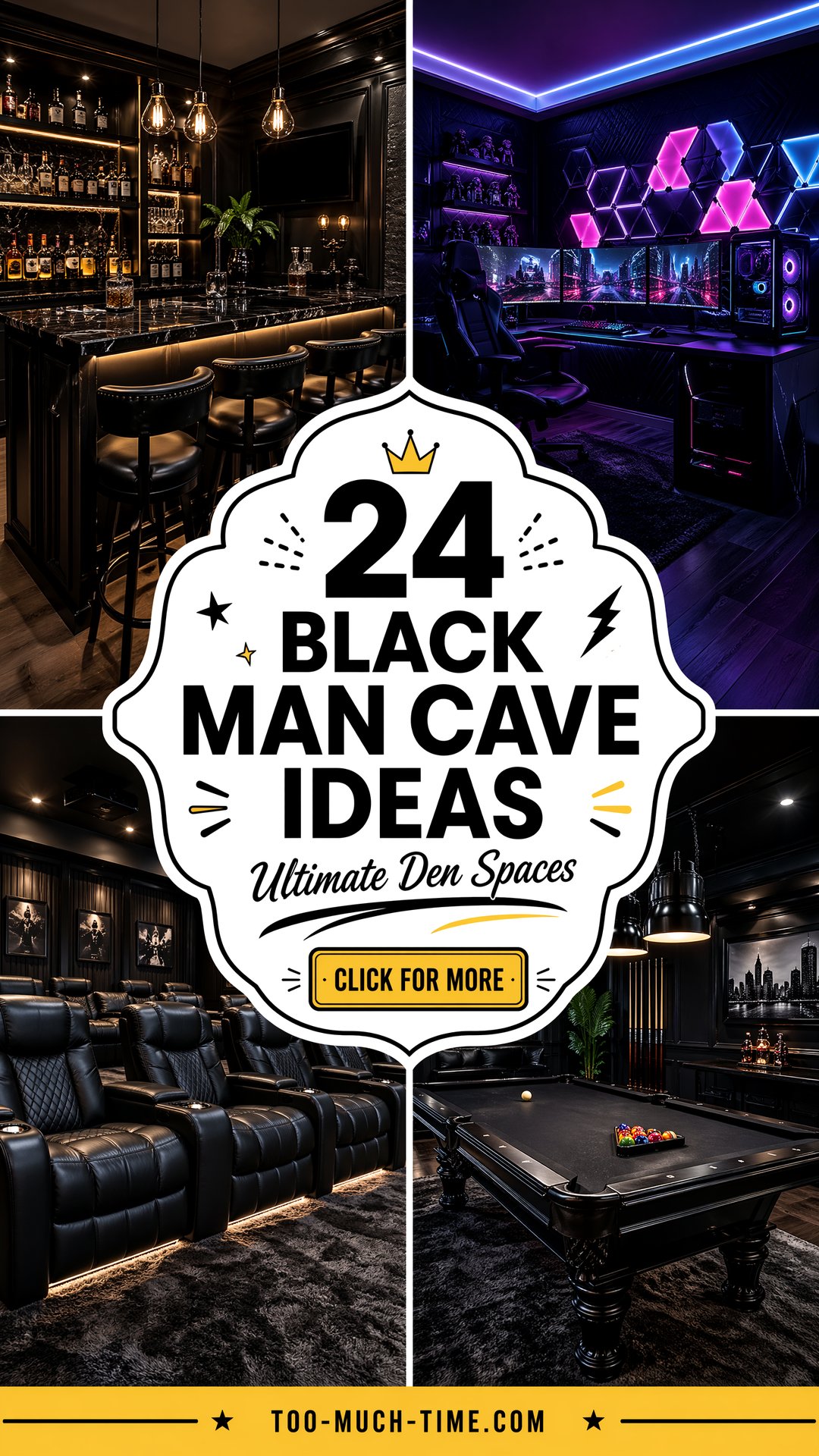 24 Black Man Cave Ideas for Bold Den Spaces and Gaming - 24 Black Man Cave Ideas for Bold Den Spaces and Gaming
