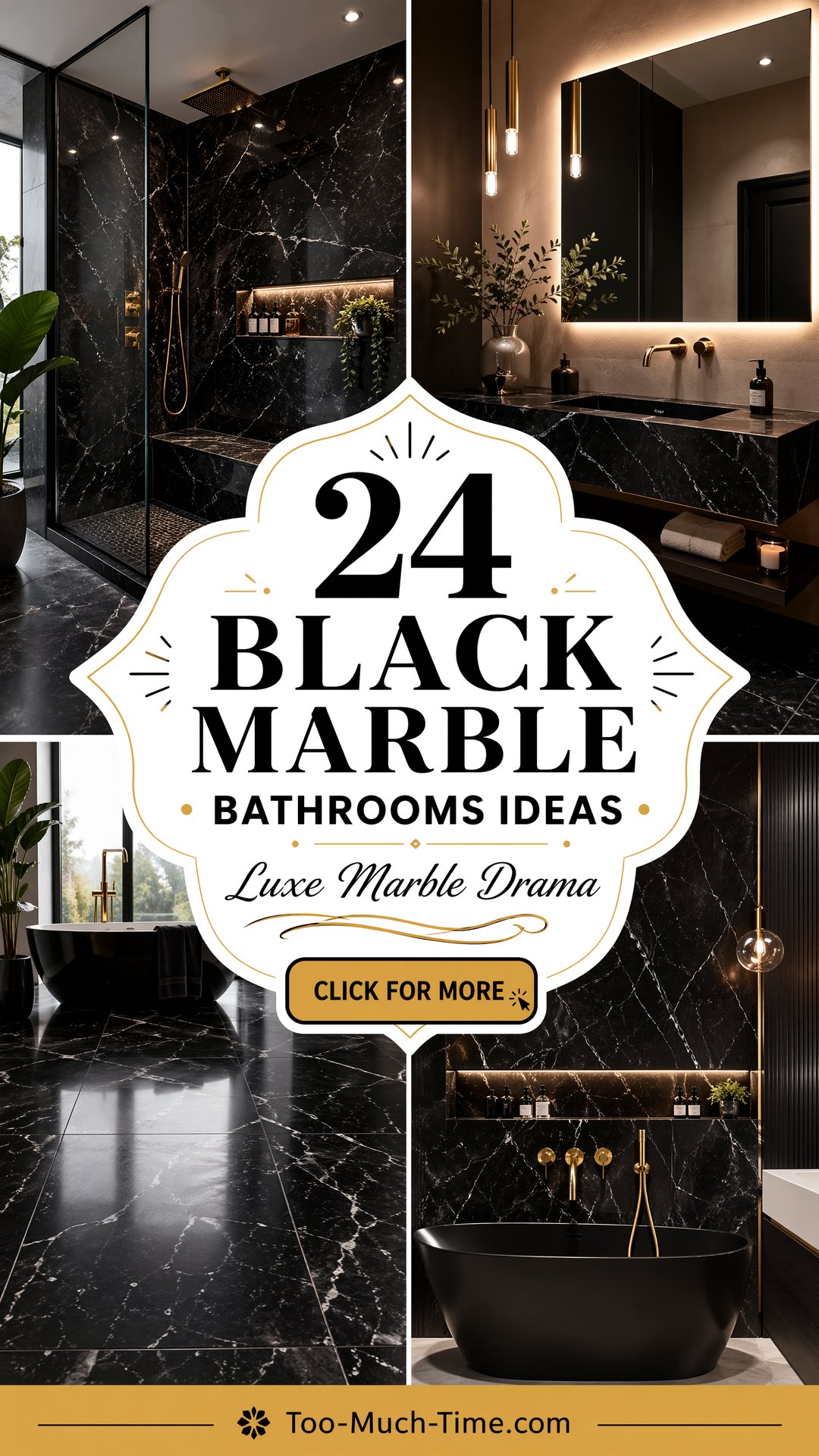 24 Black Marble Bathrooms Ideas for Luxe Drama - 24 Black Marble Bathrooms Ideas for Luxe Drama