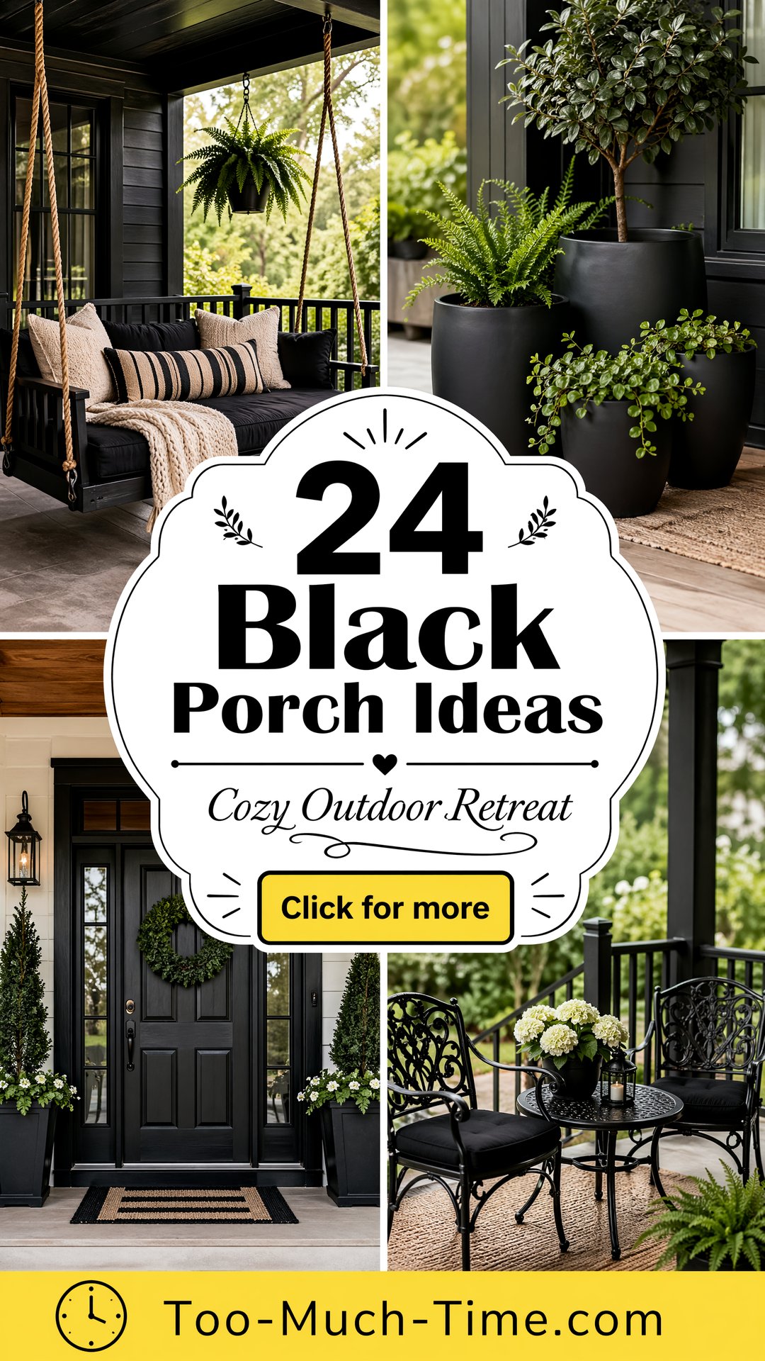 24 Black Porch Ideas for Cozy Outdoor Living Spaces - 24 Black Porch Ideas for Cozy Outdoor Living Spaces