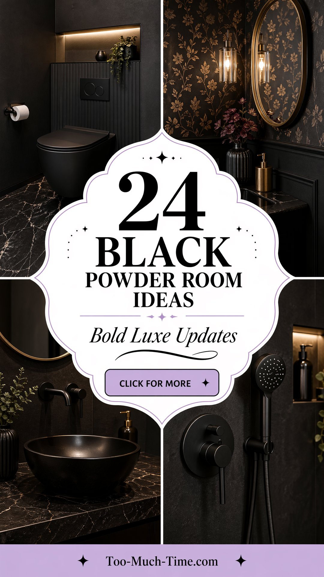 24 Black Powder Room Ideas for Bold Luxe Updates Now - 24 Black Powder Room Ideas for Bold, Luxe Updates Now