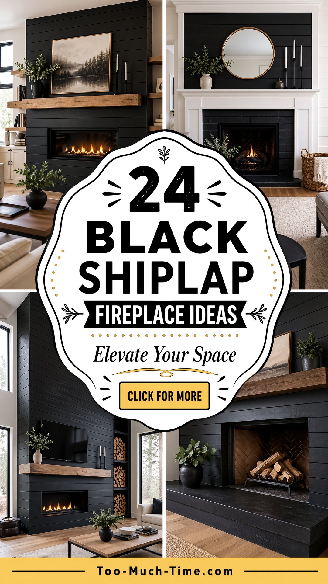 24 Black Shiplap Fireplace Ideas to Elevate Spaces - 24 Black Shiplap Fireplace Ideas to Elevate Spaces