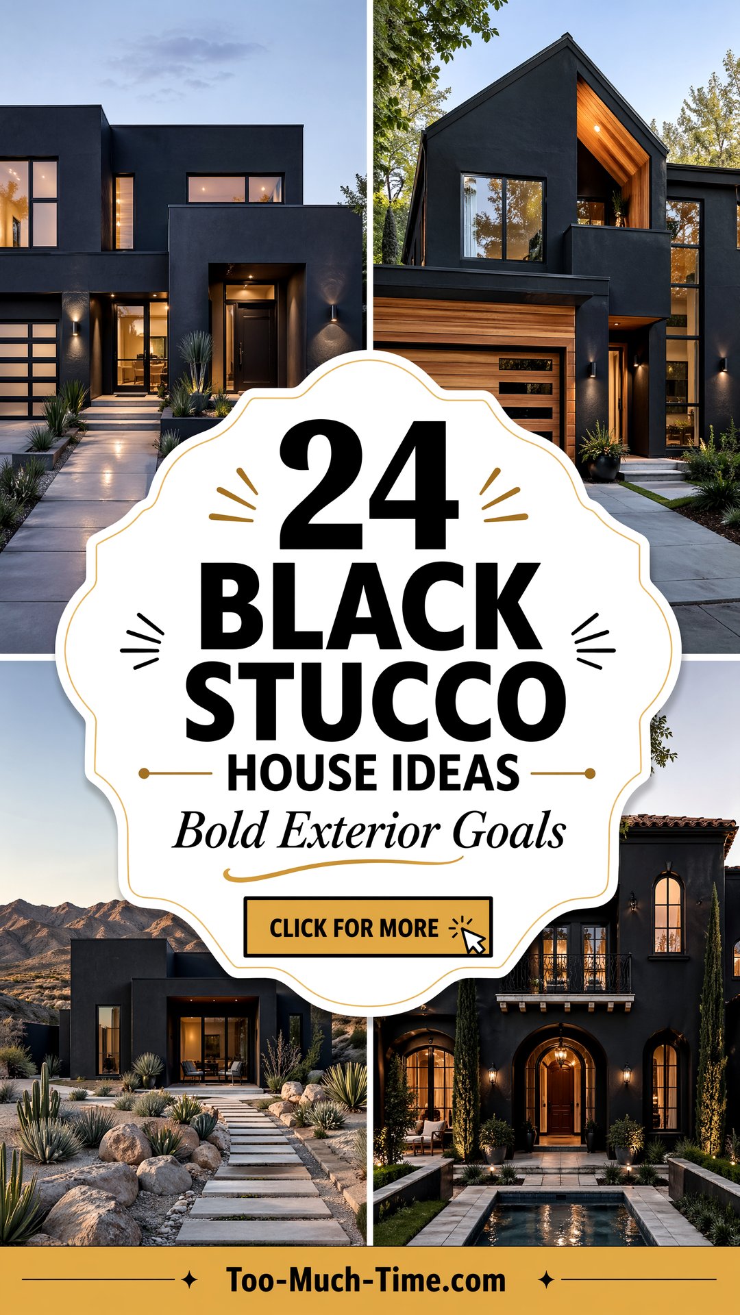 24 Black Stucco House Ideas for Bold Exteriors Today - 24 Black Stucco House Ideas for Bold Exteriors Today