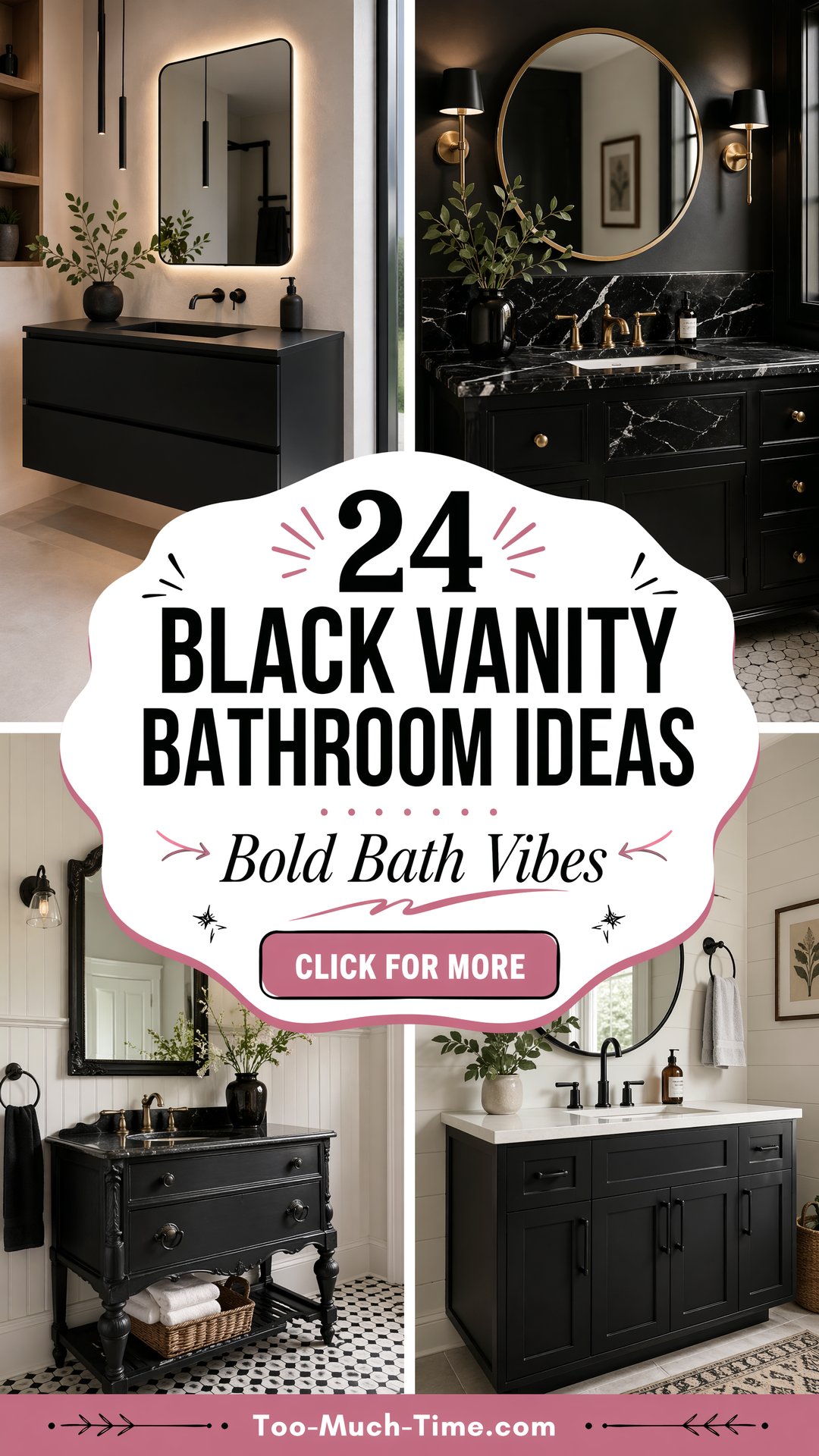 24 Black Vanity Bathroom Ideas for Stylish Baths Today - 24 Black Vanity Bathroom Ideas for Stylish Baths Today