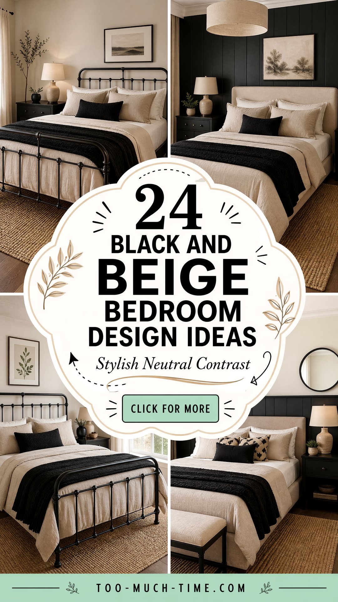24 Black and Beige Bedroom Design Ideas with Style - 24 Black and Beige Bedroom Design Ideas with Style