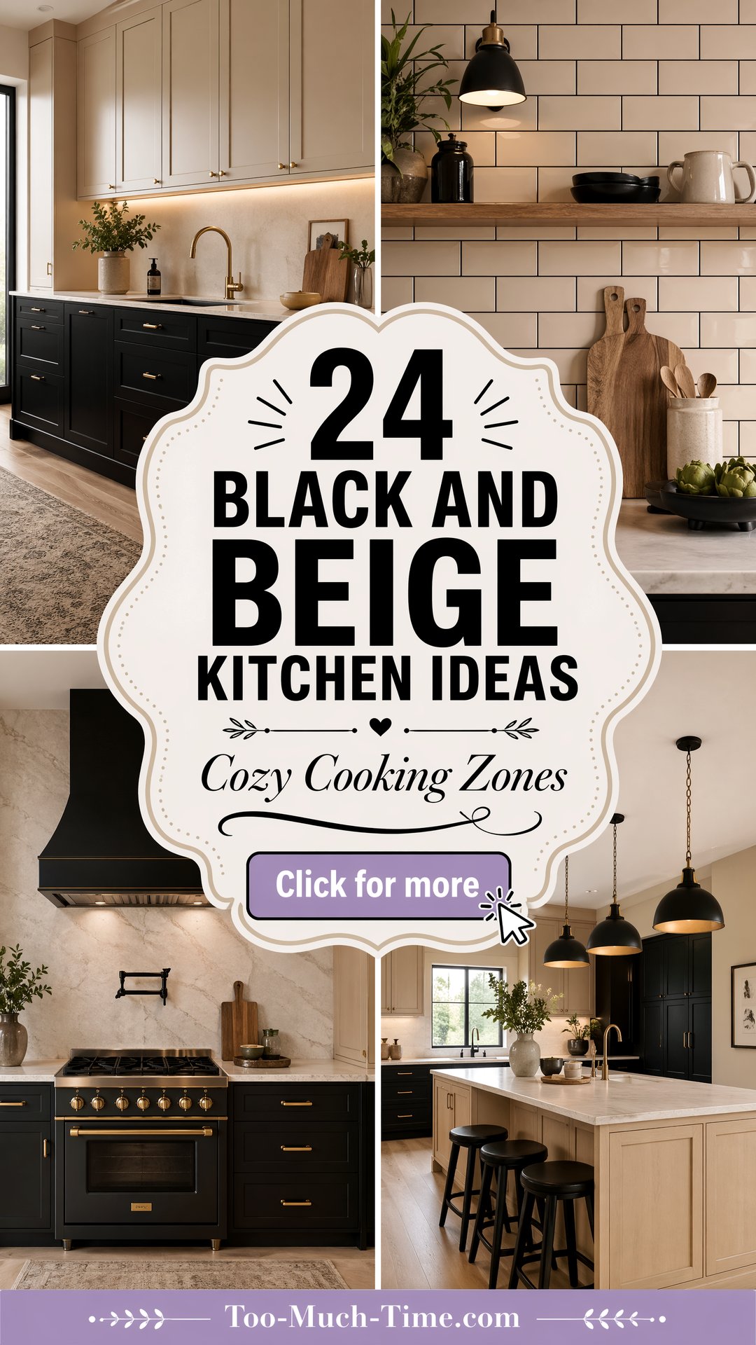 24 Black and Beige Kitchen Ideas for Cozy Cooking Zones - 24 Black and Beige Kitchen Ideas for Cozy Cooking Zones