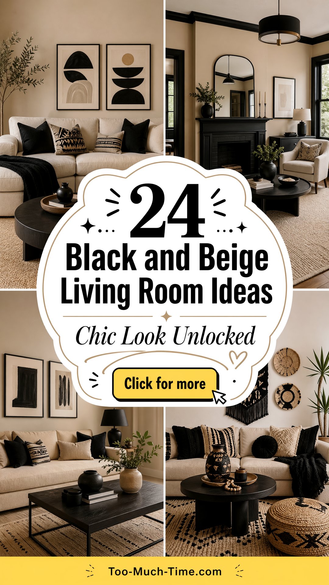 24 Black and Beige Living Room Ideas with Chic Look - 24 Black and Beige Living Room Ideas with Chic Look