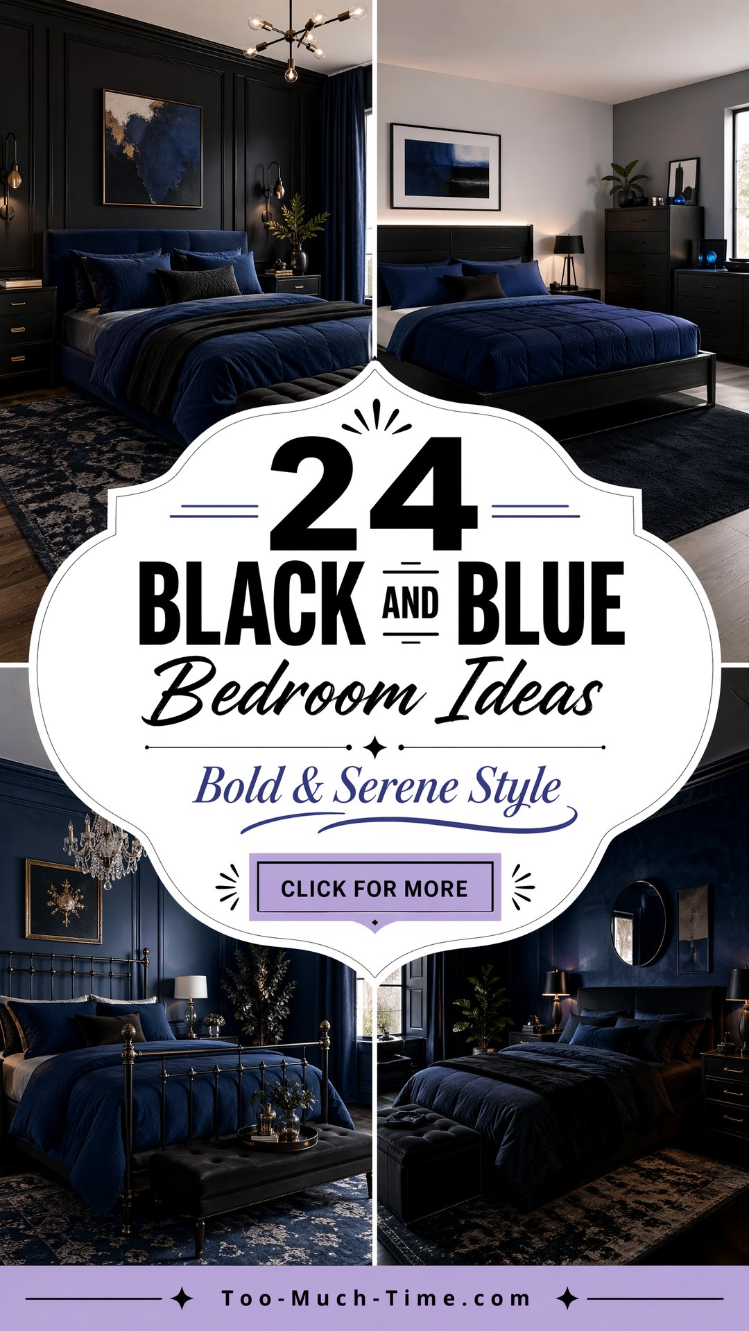 24 Black and Blue Bedroom Ideas for Bold Serenity Today - 24 Black and Blue Bedroom Ideas for Bold Serenity Today