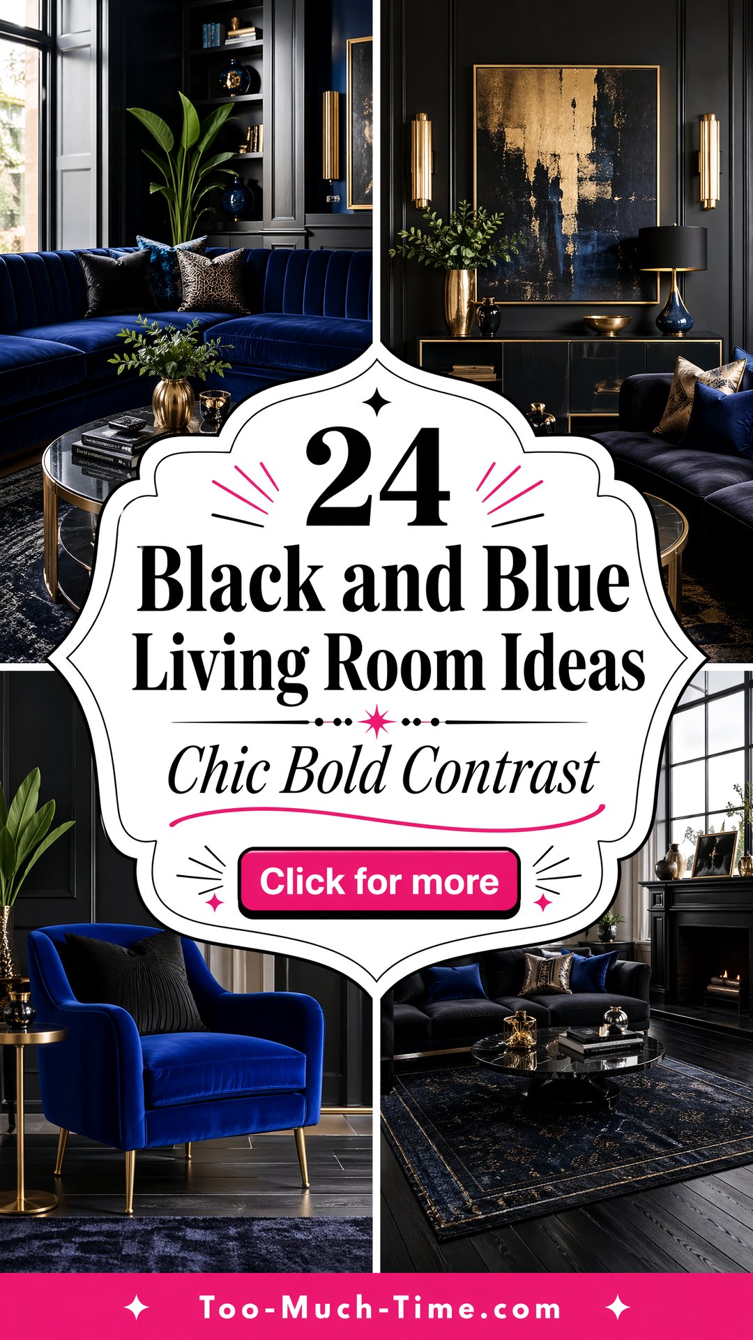 24 Black and Blue Living Room Ideas with Chic Look - 24 Black and Blue Living Room Ideas with Chic Look