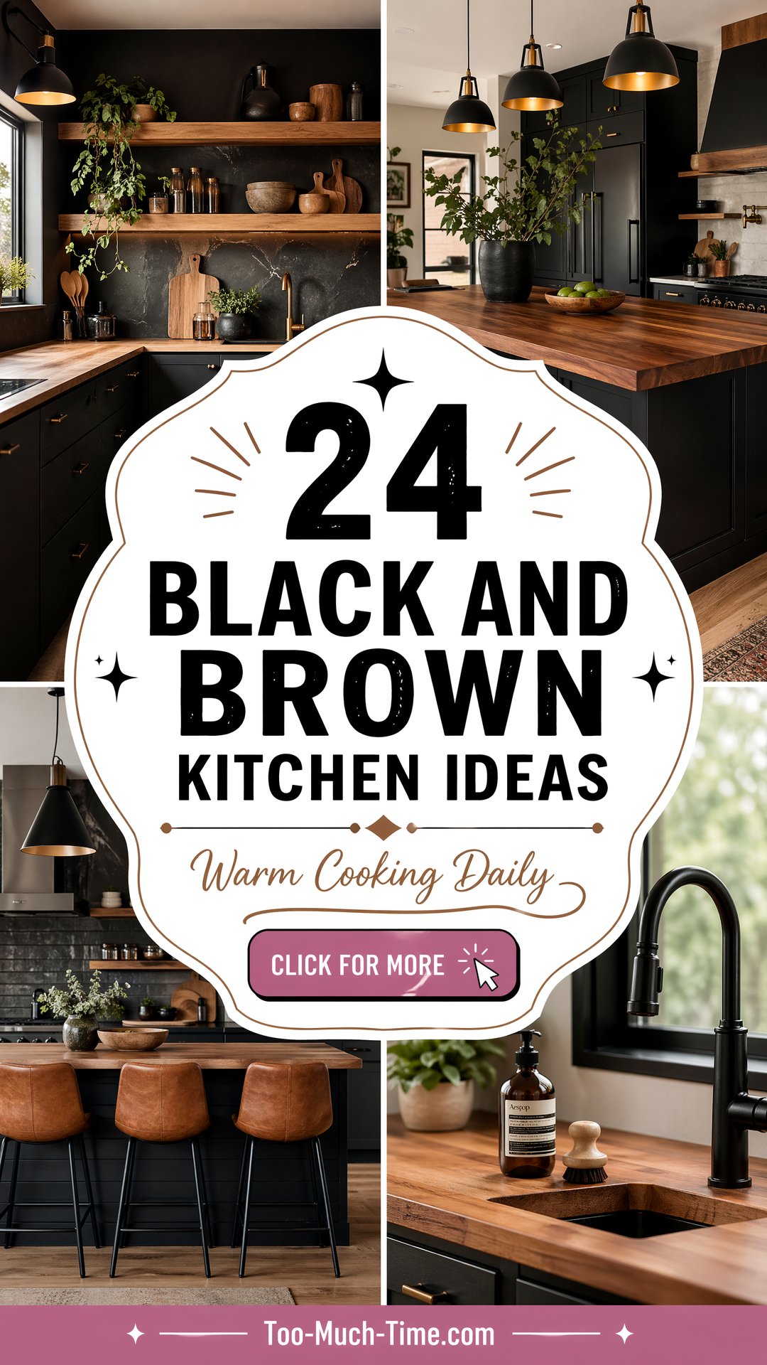 24 Black and Brown Kitchen Ideas for Warm Cooking Daily - 24 Black and Brown Kitchen Ideas for Warm Cooking Daily
