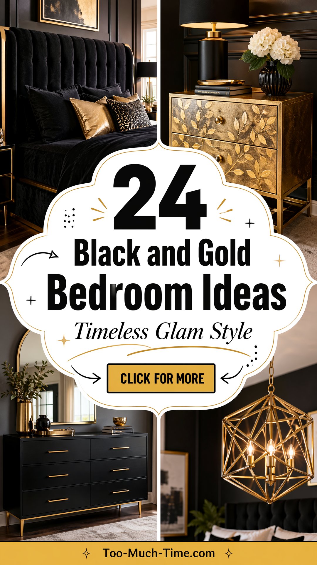 24 Black and Gold Bedroom Ideas with Timeless Style - 24 Black and Gold Bedroom Ideas with Timeless Style