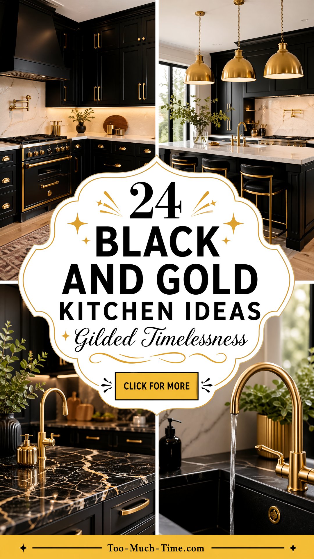 24 Black and Gold Kitchen Ideas with Timeless Style - 24 Black and Gold Kitchen Ideas with Timeless Style