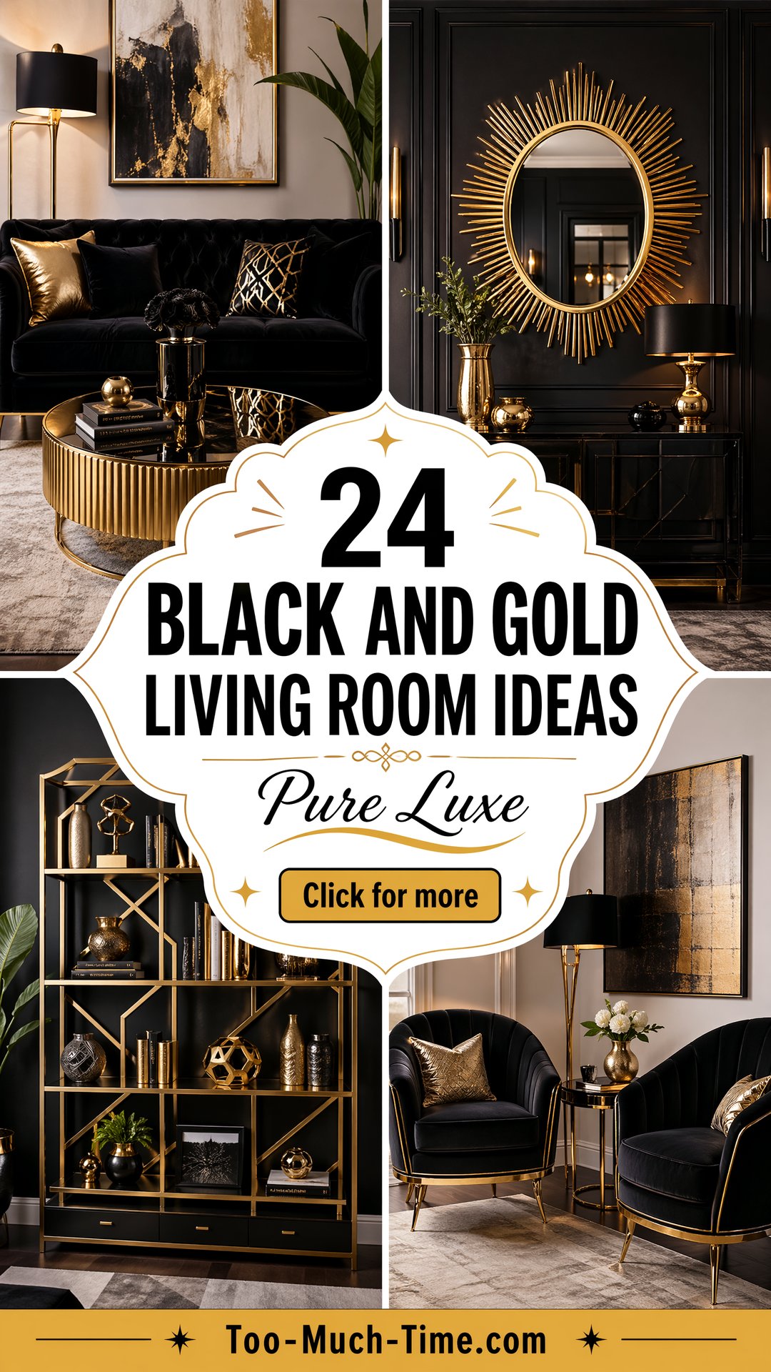 24 Black and Gold Living Room Ideas for Luxe Spaces - 24 Black and Gold Living Room Ideas for Luxe Spaces
