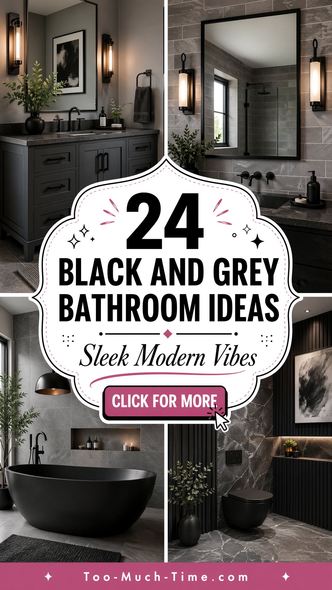24 Black and Grey Bathroom Ideas with Timeless Style - 24 Black and Grey Bathroom Ideas with Timeless Style