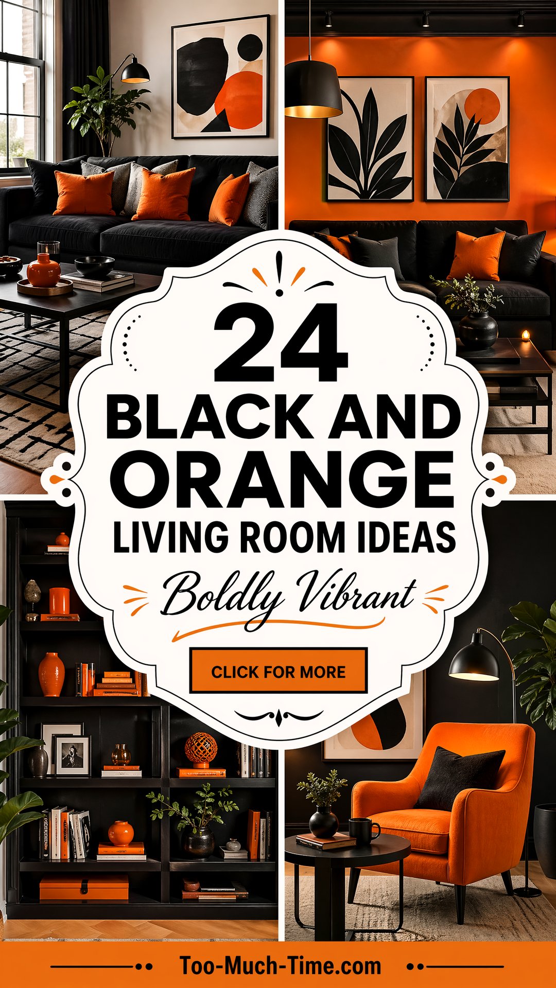 24 Black and Orange Living Room Ideas for Bold Spaces - 24 Black and Orange Living Room Ideas for Bold Spaces