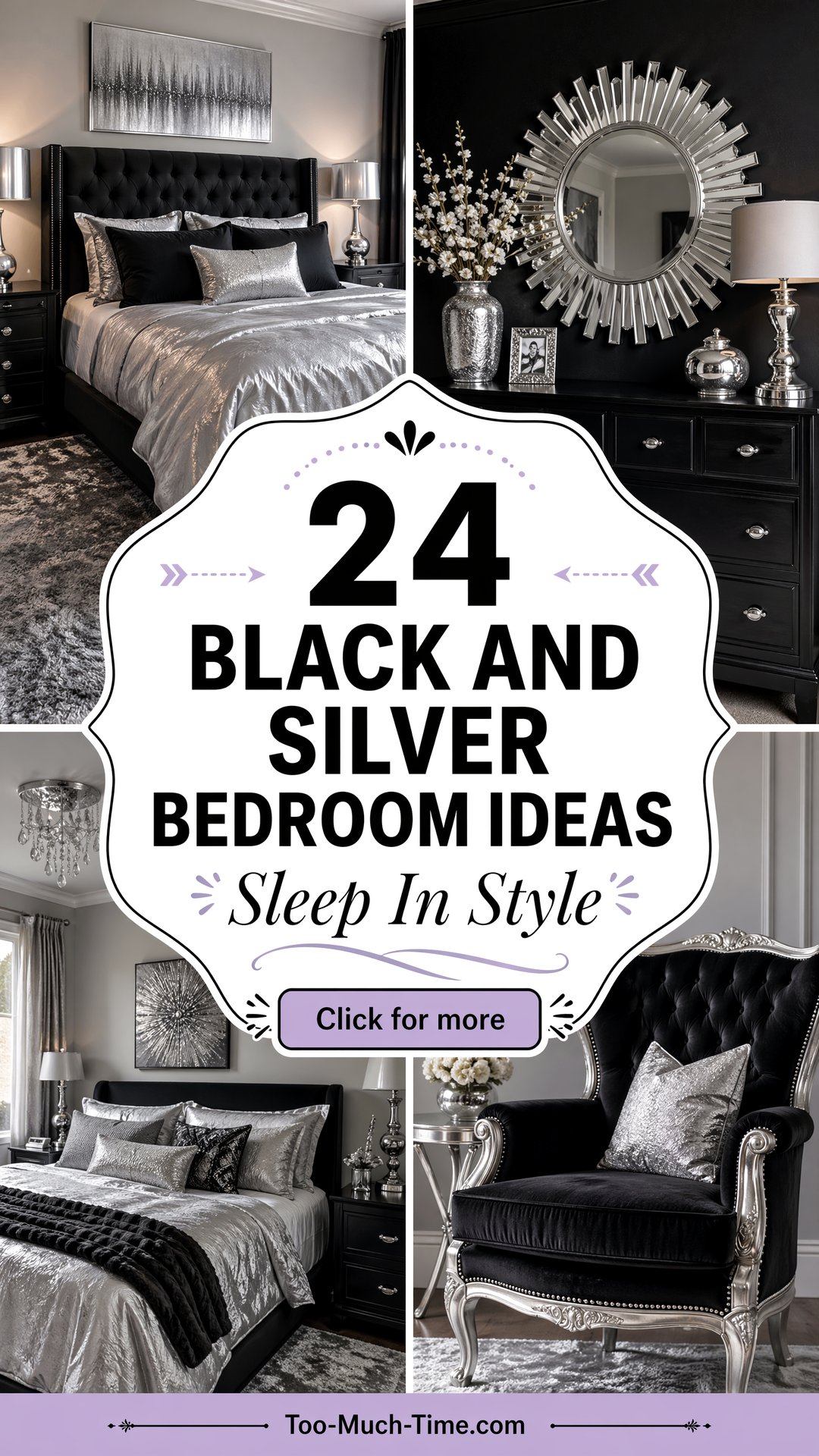 24 Black and Silver Bedroom Ideas with Timeless Style - 24 Black and Silver Bedroom Ideas with Timeless Style
