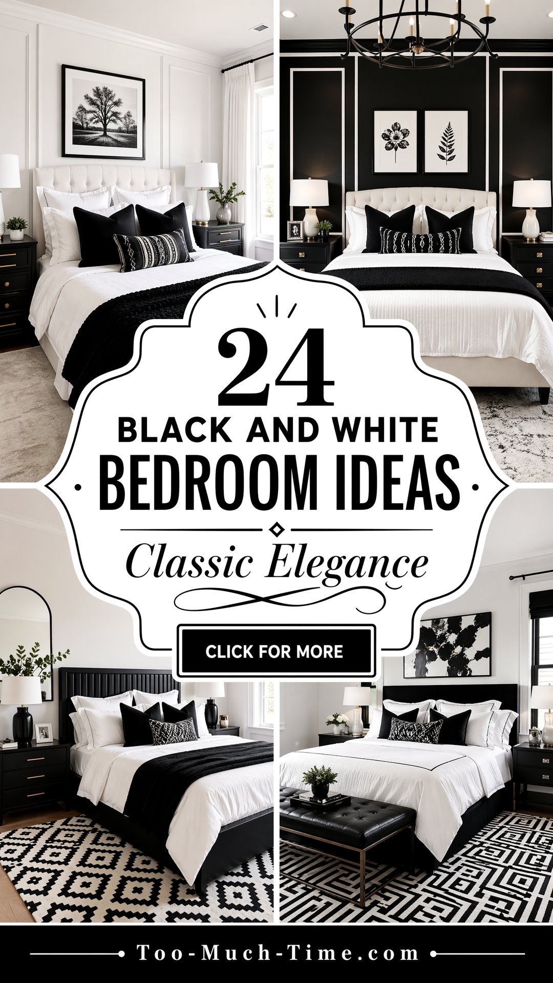 24 Black and White Bedroom Ideas with Timeless Style - 24 Black and White Bedroom Ideas with Timeless Style