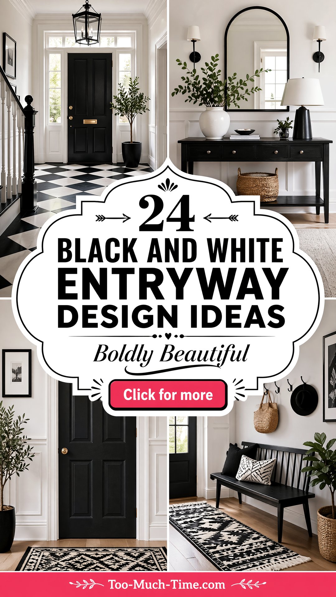 24 Black and White Entryway Design Ideas for Bold Looks - 24 Black and White Entryway Design Ideas for Bold Looks