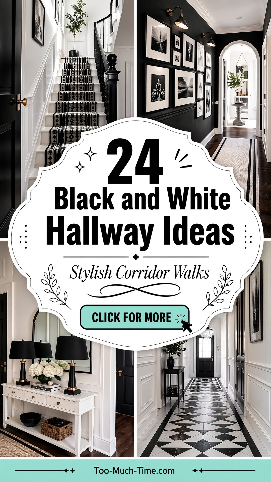 24 Black and White Hallway Ideas for Stylish Corridors - 24 Black and White Hallway Ideas for Stylish Corridors