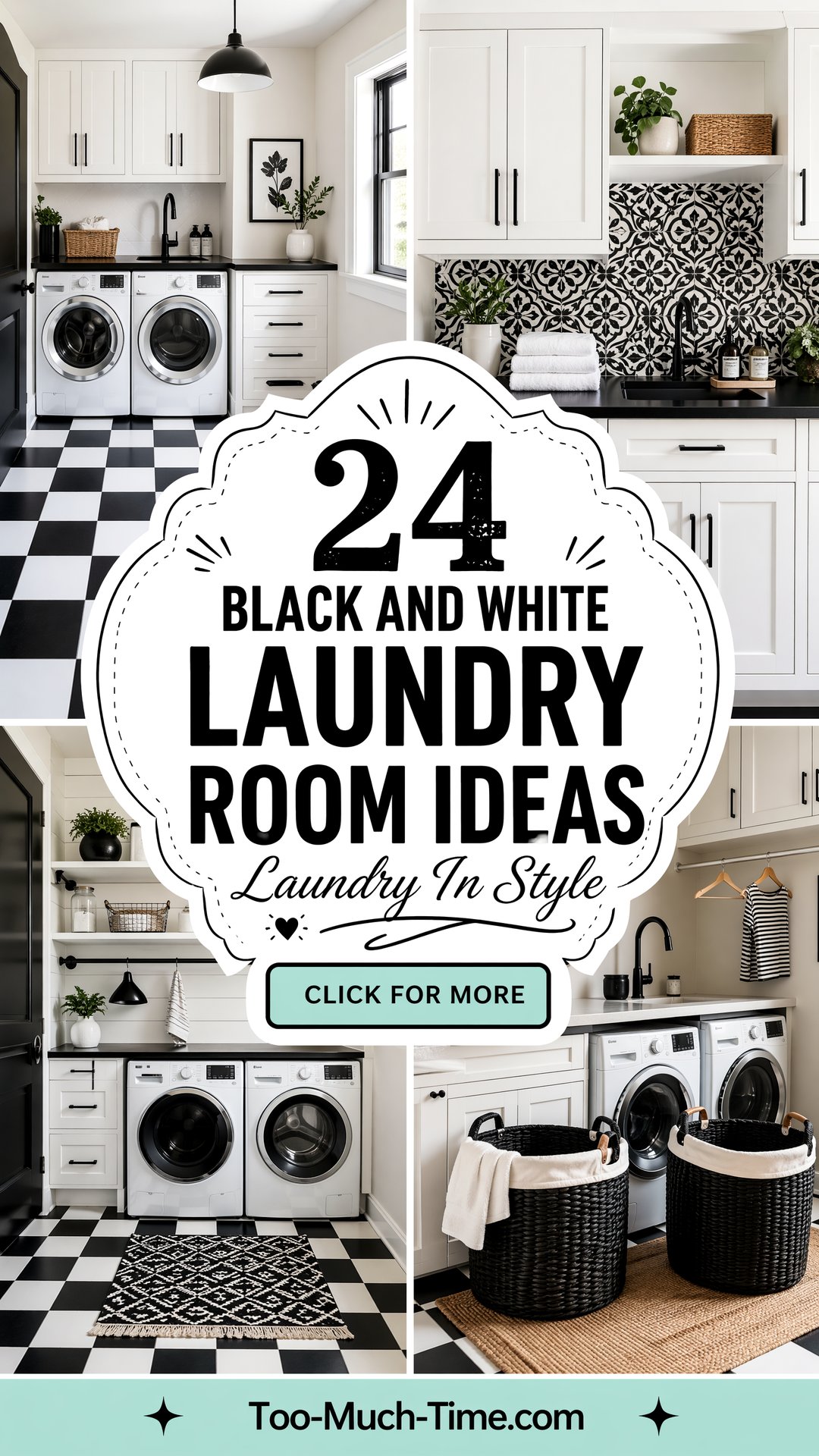 24 Black and White Laundry Room Ideas for Cool Spaces - 24 Black and White Laundry Room Ideas for Cool Spaces