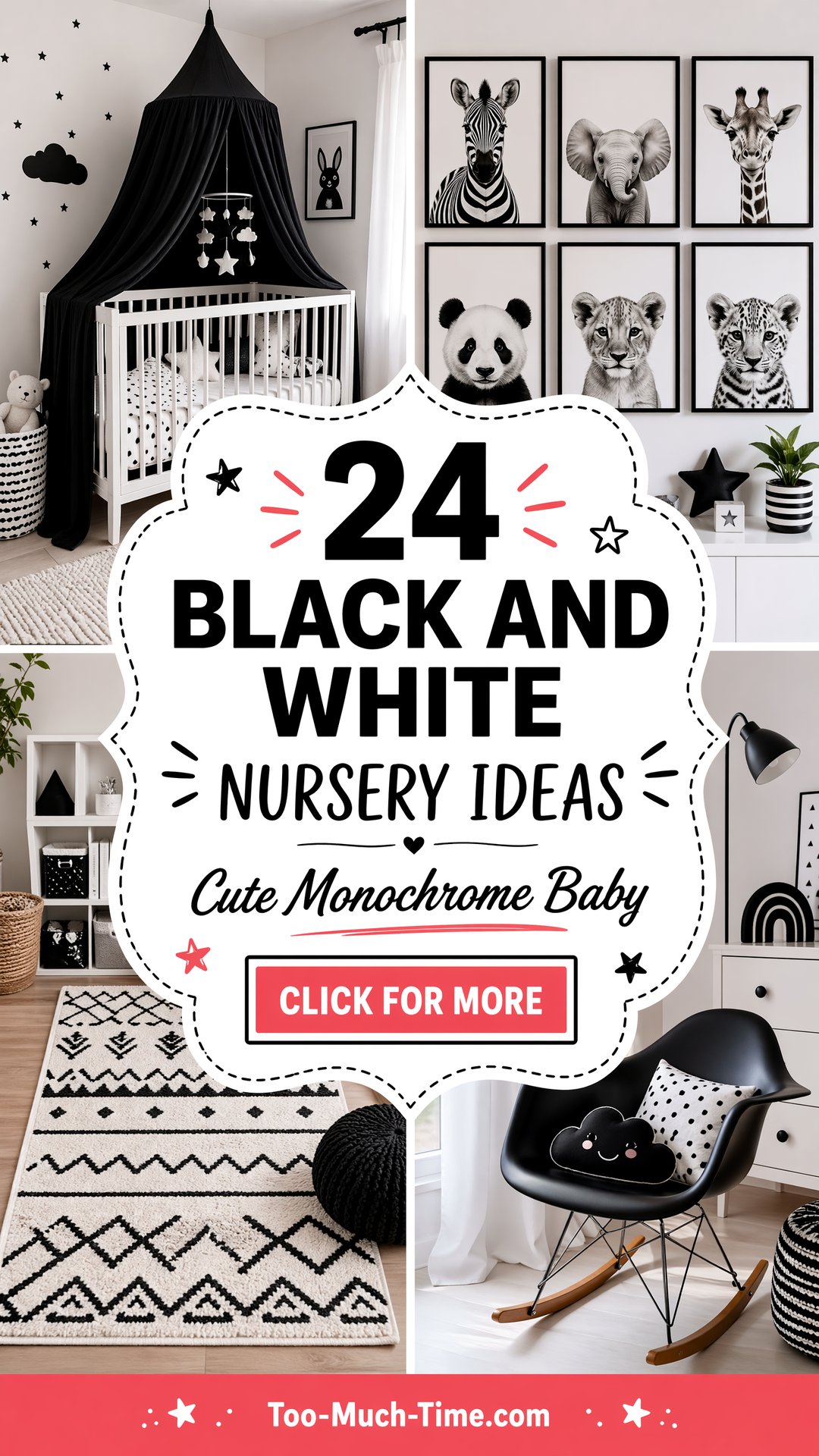 24 Black and White Nursery Ideas for Cute Nurseries - 24 Black and White Nursery Ideas for Cute Nurseries