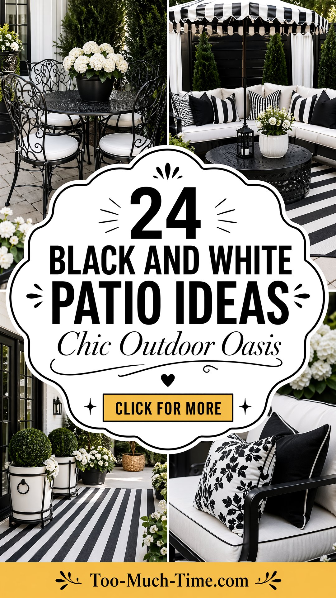 24 Black and White Patio Ideas for Chic Outdoor Spaces - 24 Black and White Patio Ideas for Chic Outdoor Spaces
