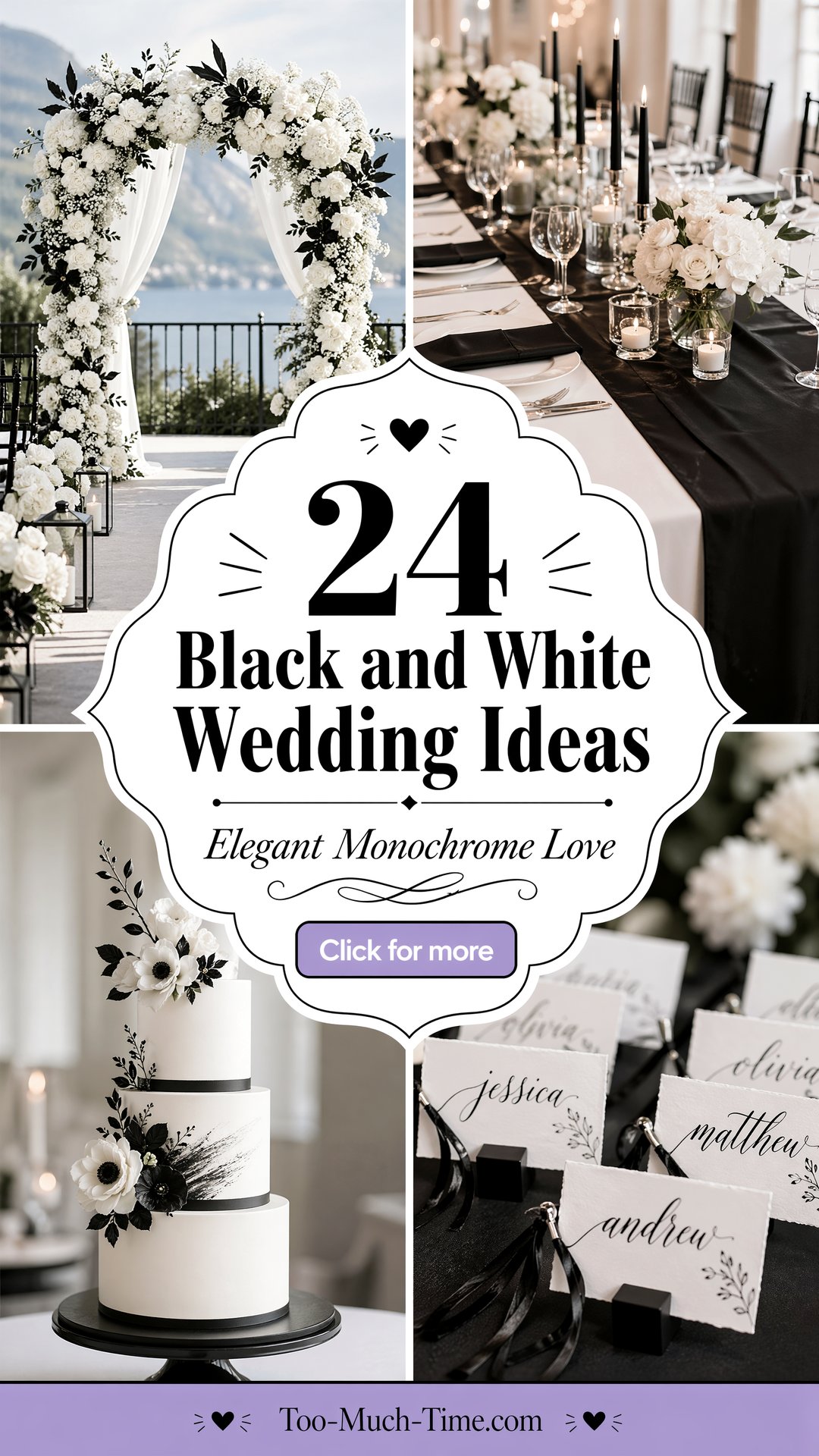 24 Black and White Wedding Ideas for Elegant Events - 24 Black and White Wedding Ideas for Elegant Events