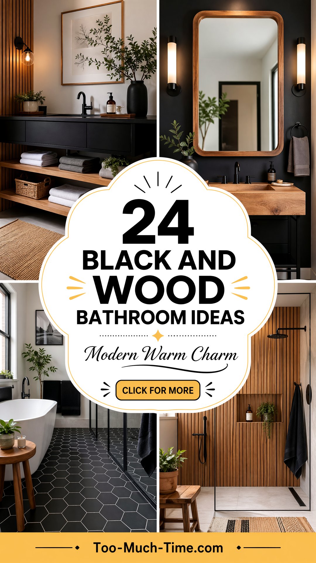 24 Black and Wood Bathroom Ideas for Modern Charm Today - 24 Black and Wood Bathroom Ideas for Modern Charm Today