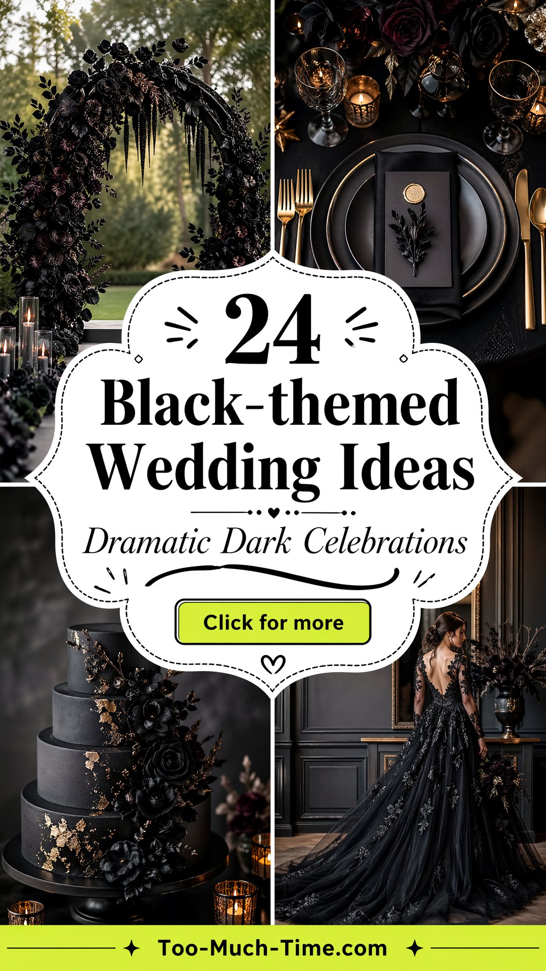 24 Black-themed Wedding Ideas for Dramatic Celebrations - 24 Black-themed Wedding Ideas for Dramatic Celebrations