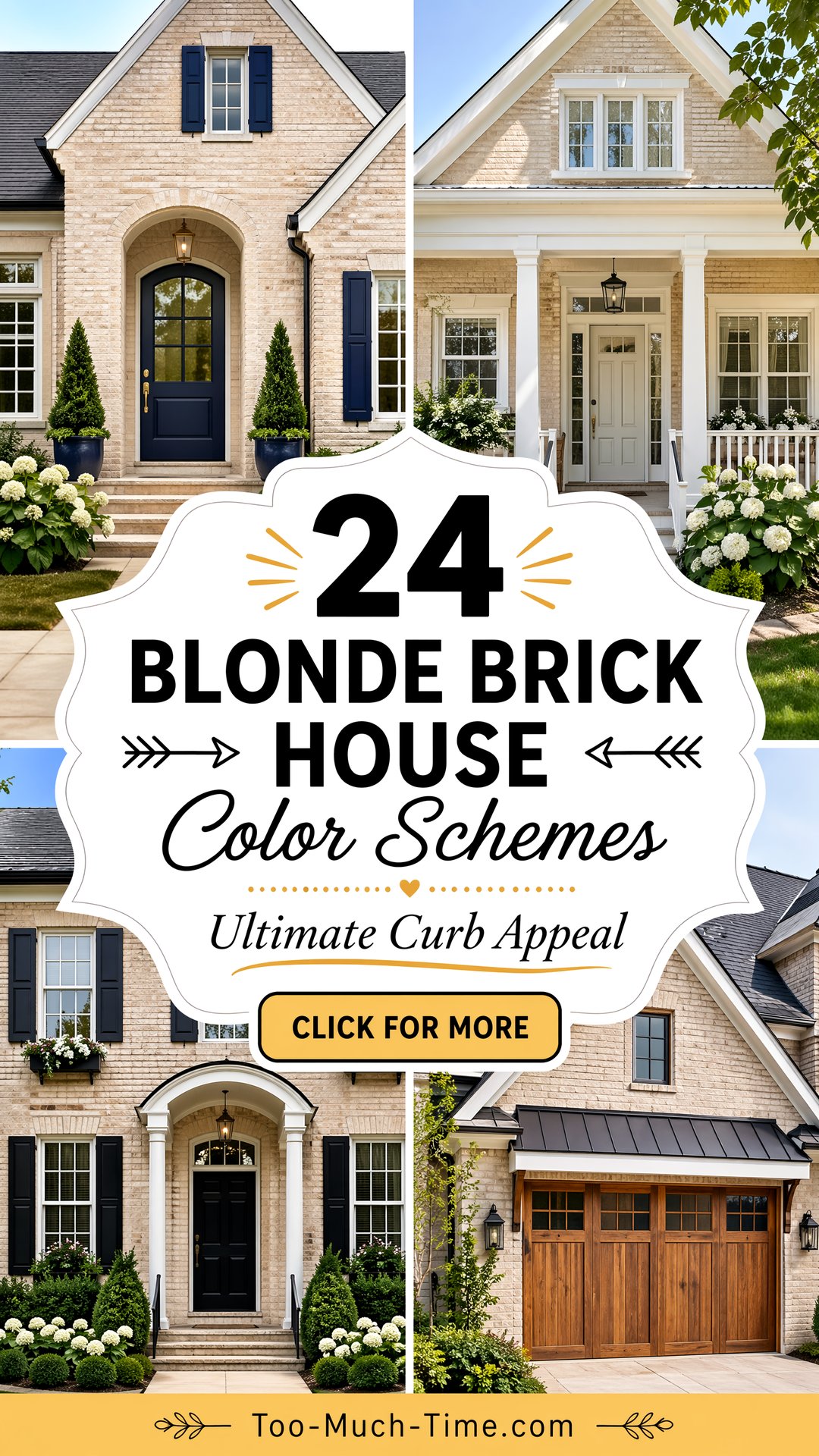24 Blonde Brick House Color Schemes for Curb Appeal - 24 Blonde Brick House Color Schemes for Curb Appeal
