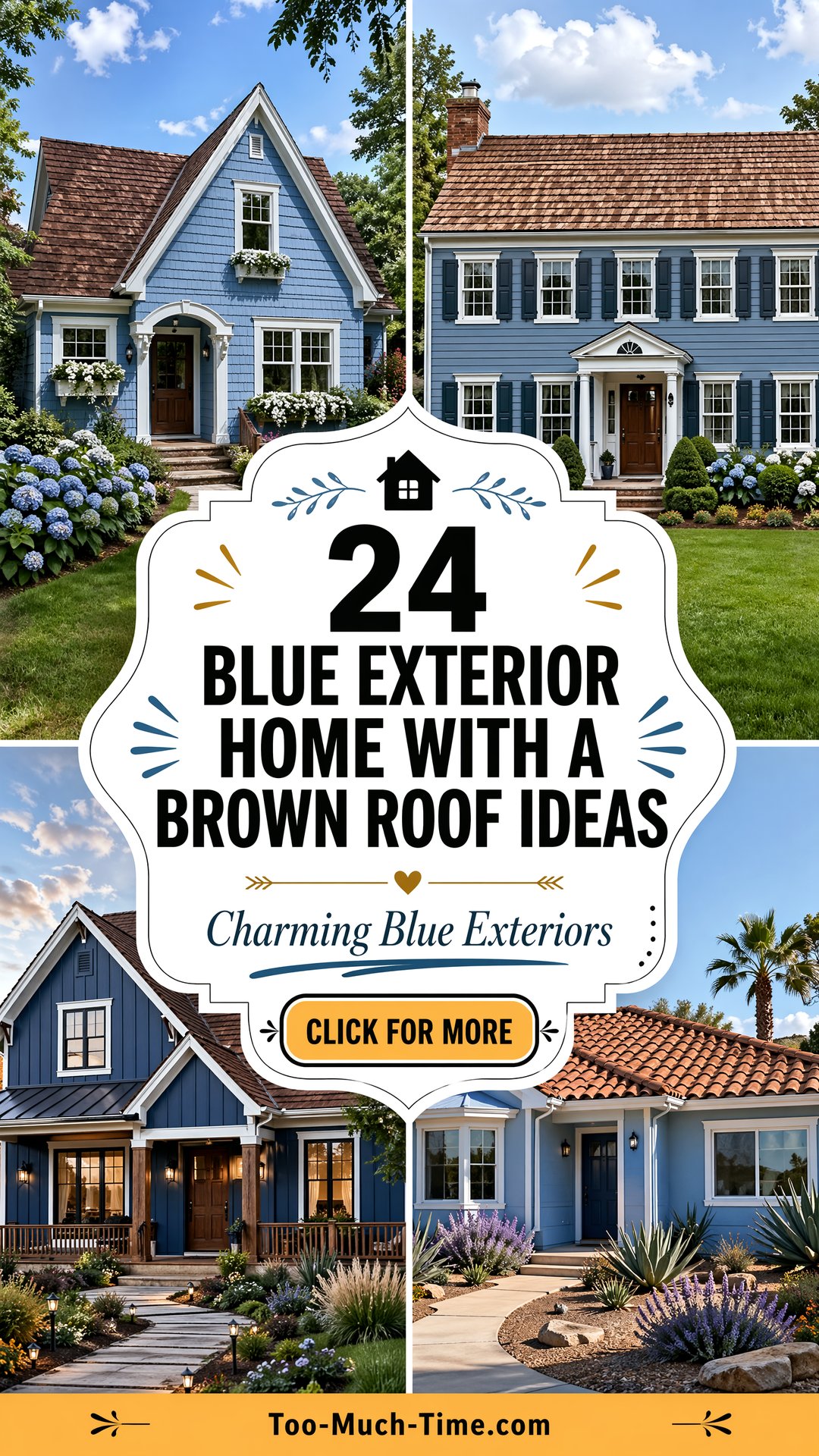 24 Blue Exterior Home with a Brown Roof Ideas for Charm - 24 Blue Exterior Home with a Brown Roof Ideas for Charm