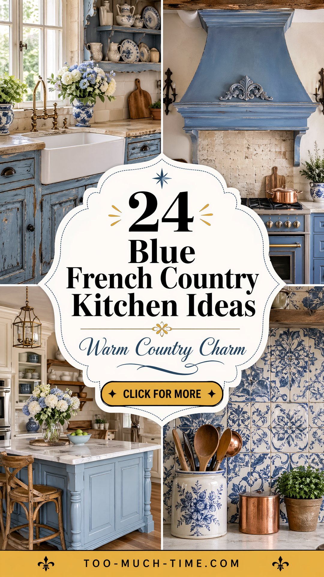 24 Blue French Country Kitchen Ideas for Warm Charm - 24 Blue French Country Kitchen Ideas for Warm Charm