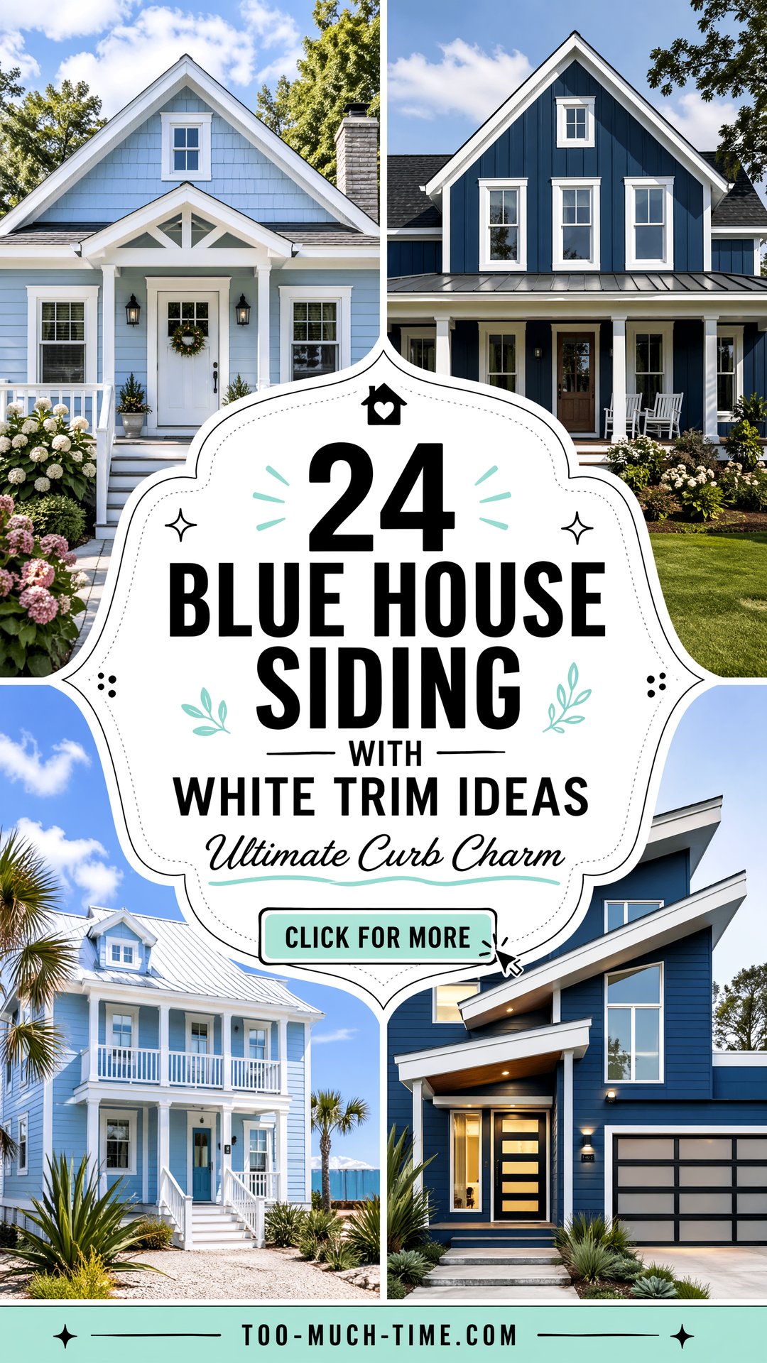 24 Blue House Siding with White Trim Ideas for Charm - 24 Blue House Siding with White Trim Ideas for Charm
