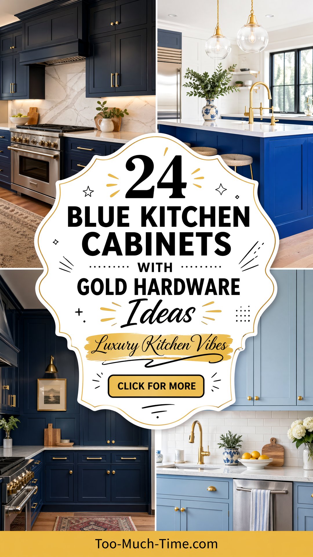 24 Blue Kitchen Cabinets with Gold Hardware Ideas Today - 24 Blue Kitchen Cabinets with Gold Hardware Ideas Today