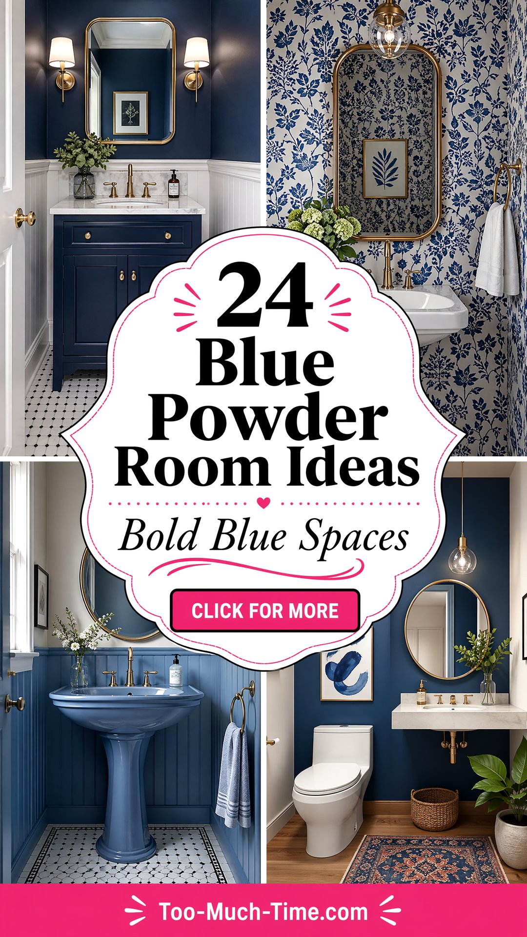 24 Blue Powder Room Ideas for Bold Small Spaces Too - 24 Blue Powder Room Ideas for Bold Small Spaces Too