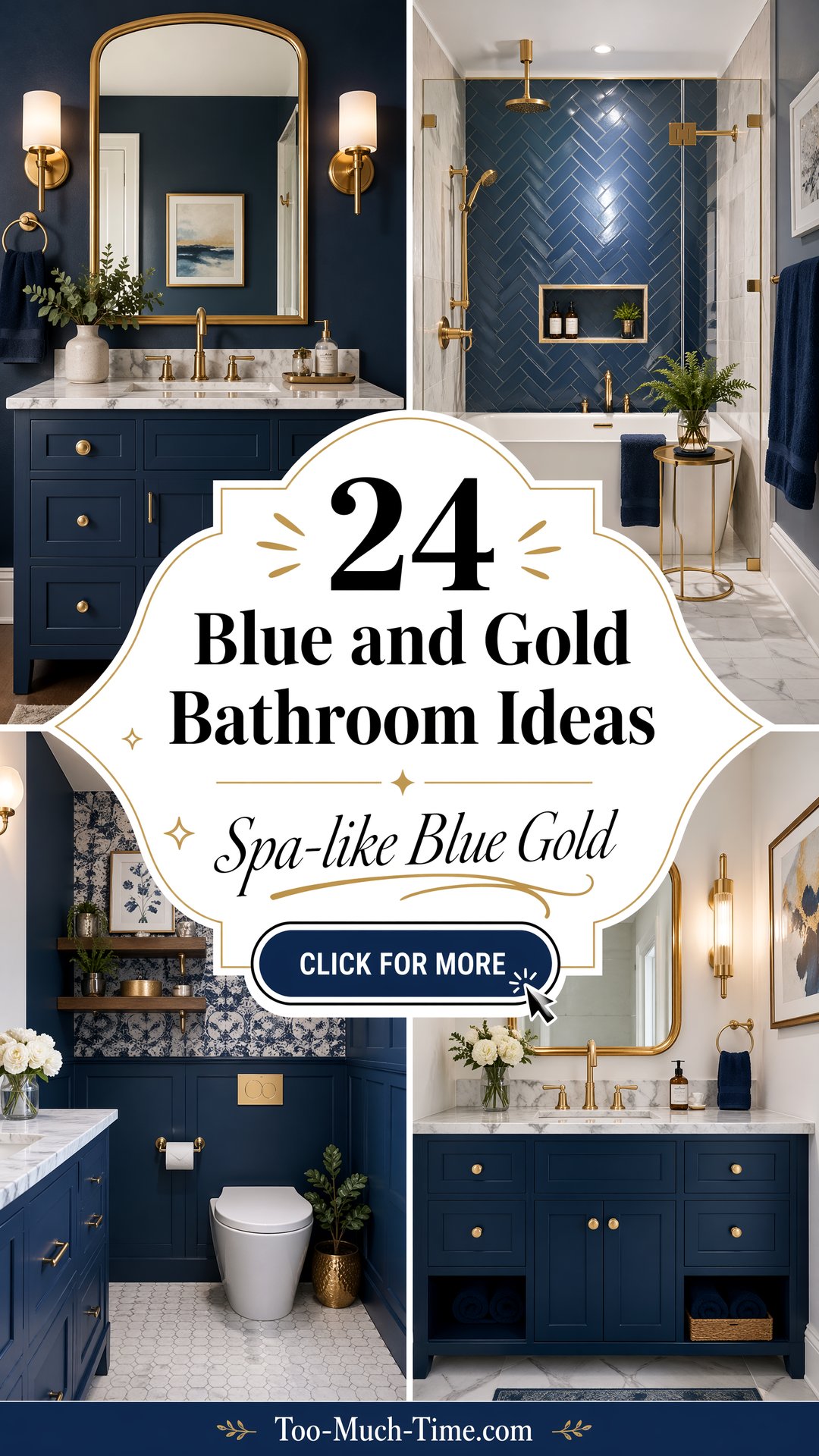 24 Blue and Gold Bathroom Ideas for Spa-like Feel Today - 24 Blue and Gold Bathroom Ideas for Spa-like Feel Today