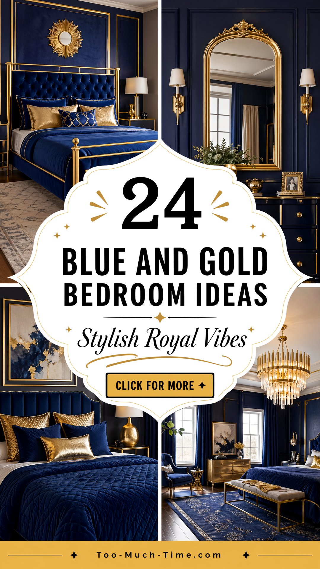 24 Blue and Gold Bedroom Ideas for Stylish Spaces Today - 24 Blue and Gold Bedroom Ideas for Stylish Spaces Today