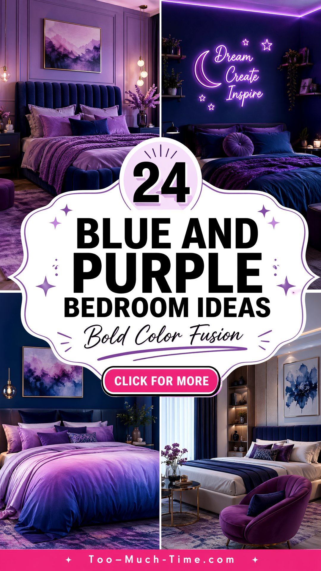 24 Blue and Purple Bedroom Ideas for Bold Style Now - 24 Blue and Purple Bedroom Ideas for Bold Style Now