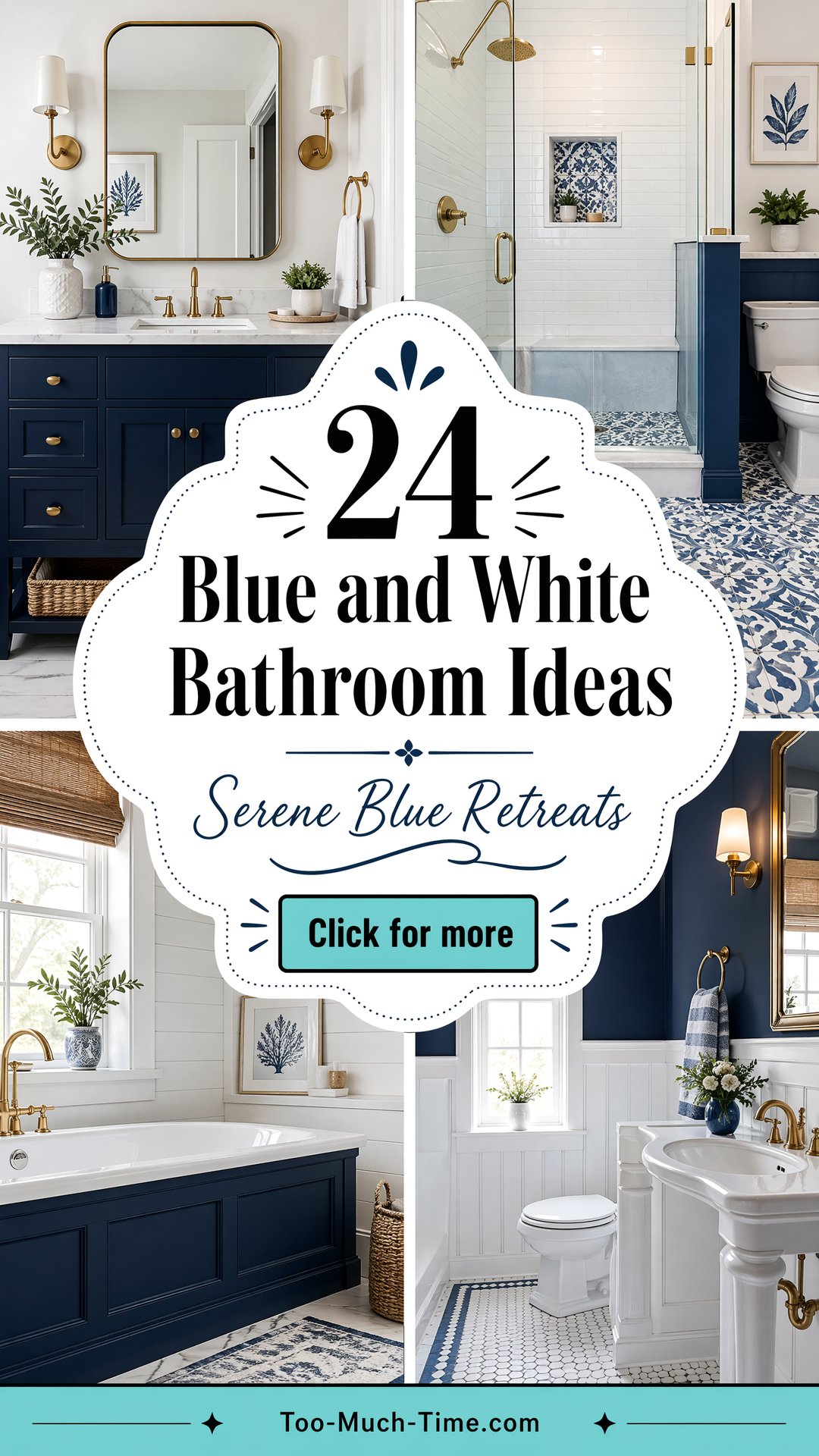 24 Blue and White Bathroom Ideas for Serene Baths Today - 24 Blue and White Bathroom Ideas for Serene Baths Today