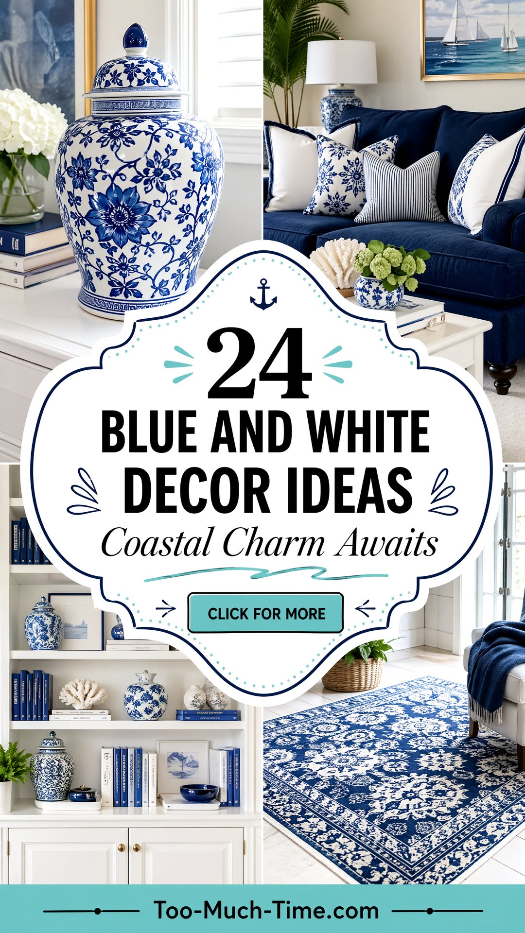 24 Blue and White Decor Ideas for a Bright Coastal Feel - 24 Blue and White Decor Ideas for a Bright Coastal Feel