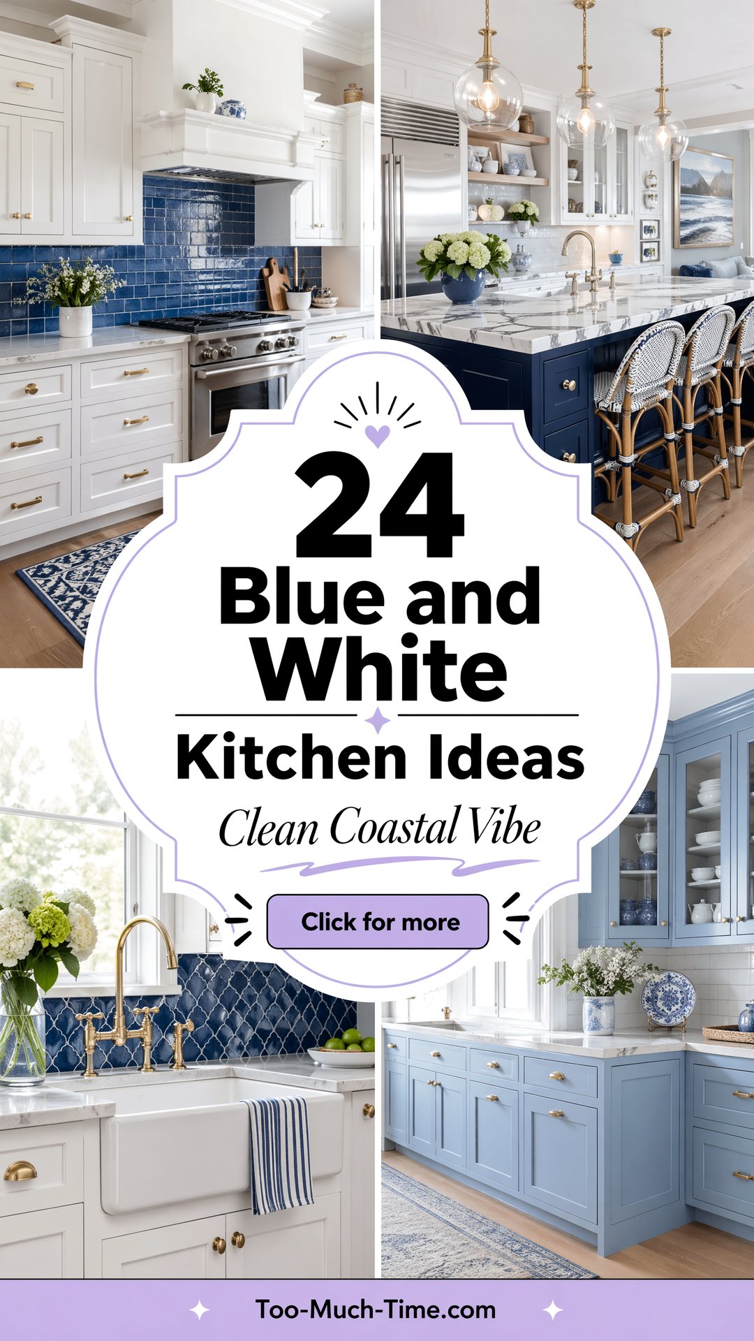 24 Blue and White Kitchen Ideas for Clean Coastal Vibe - 24 Blue and White Kitchen Ideas for Clean, Coastal Vibe