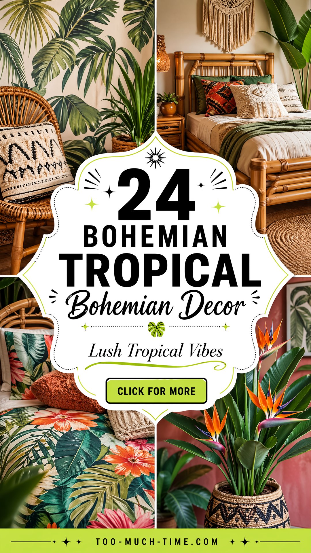 24 Bohemian Tropical Bohemian Decor Lush Patterns - 24 Bohemian Tropical Bohemian Decor: Lush Patterns